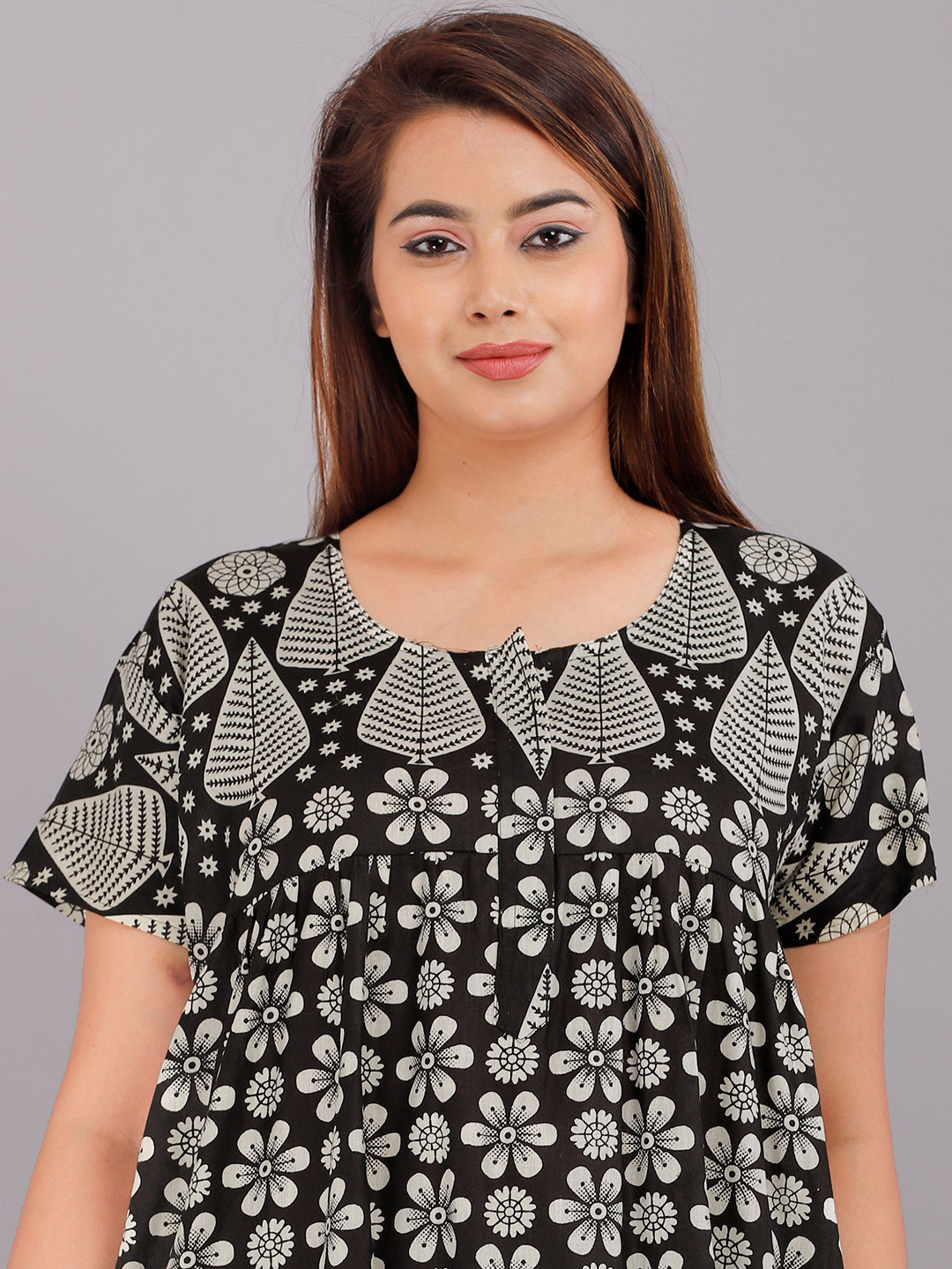 

PR PINK ROYAL Printed Maxi Nightdress, Black
