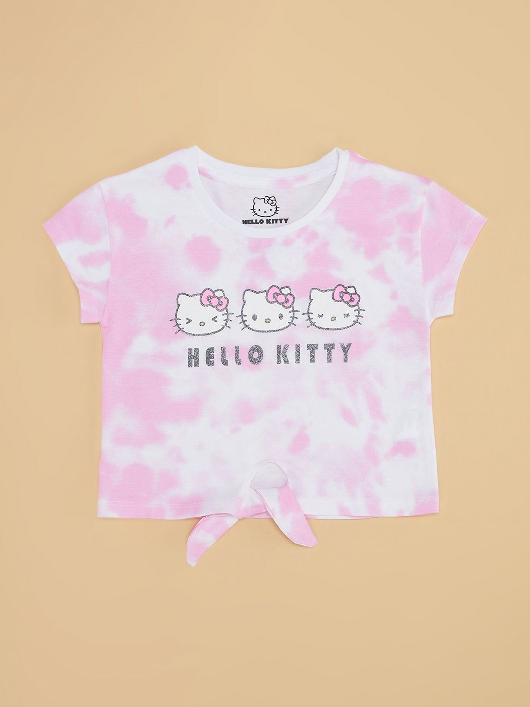 

Pantaloons Junior Girls Dyed Round Neck Cotton Boxy T-shirt, Pink