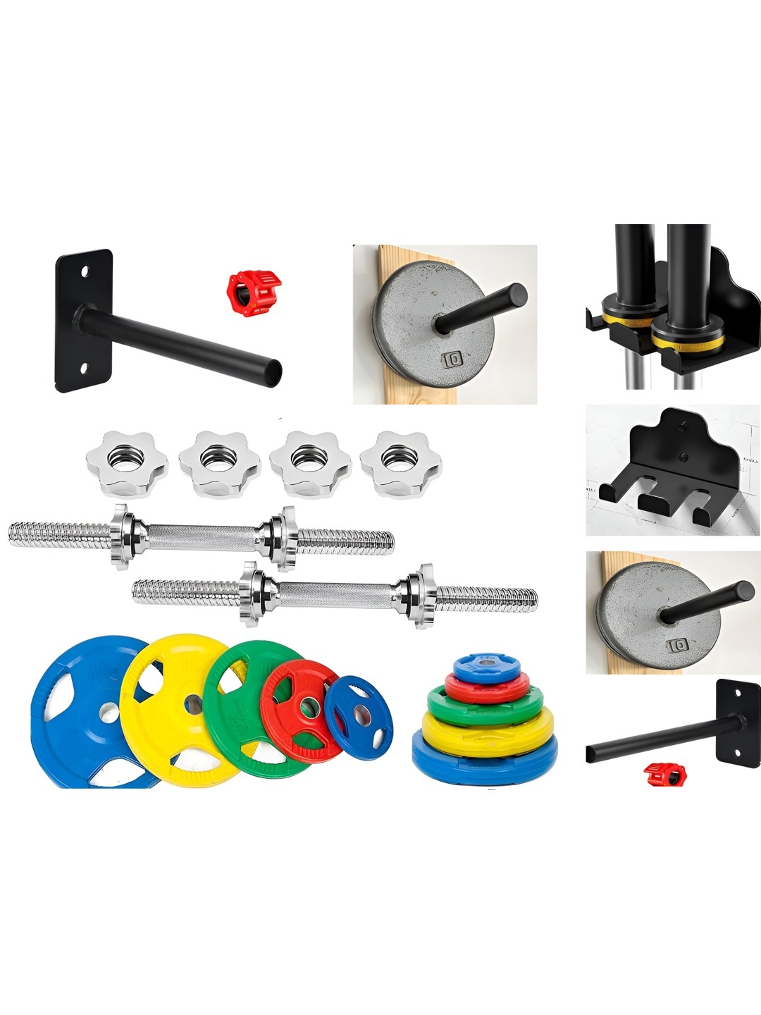 

YMD Set Of 24 Home Gym Combo, Black