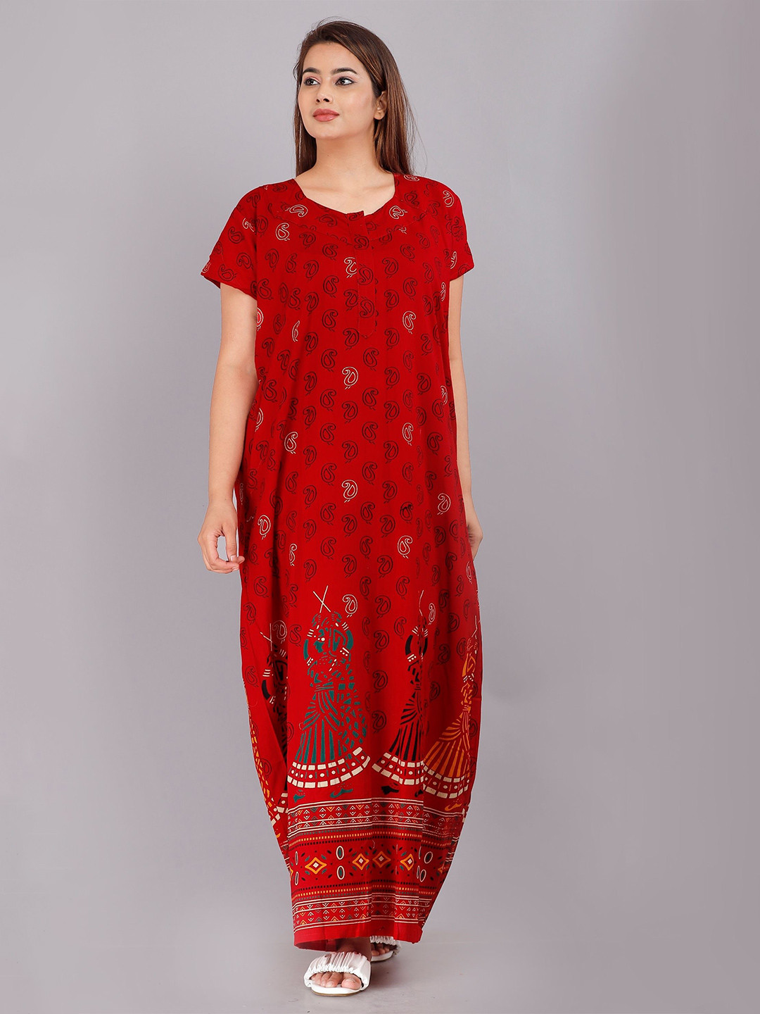 

PR PINK ROYAL Printed Maxi Nightdress, Red