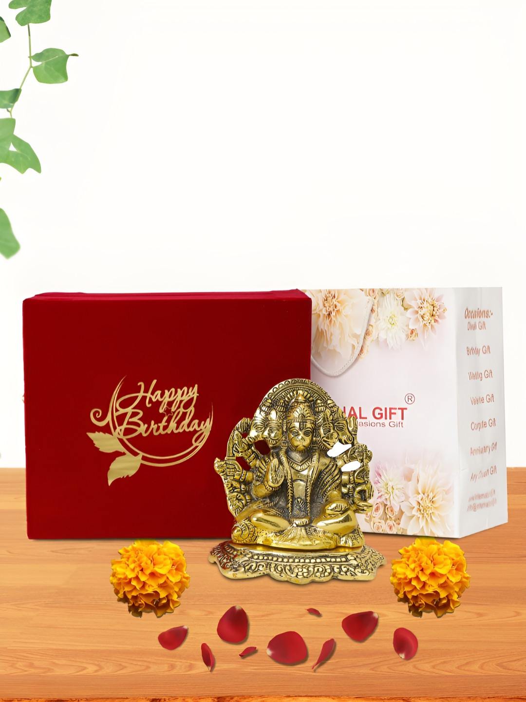 

INTERNATIONAL GIFT Gold-Toned Lord Panchmukhi Religious Idol Showpiece