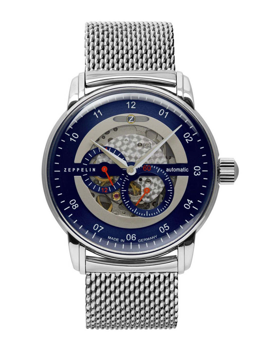 

ZEPPELIN Men Dial & Stainless Steel Bracelet Style Straps Analogue Multi Function Automatic Motion Powered Watch, Blue