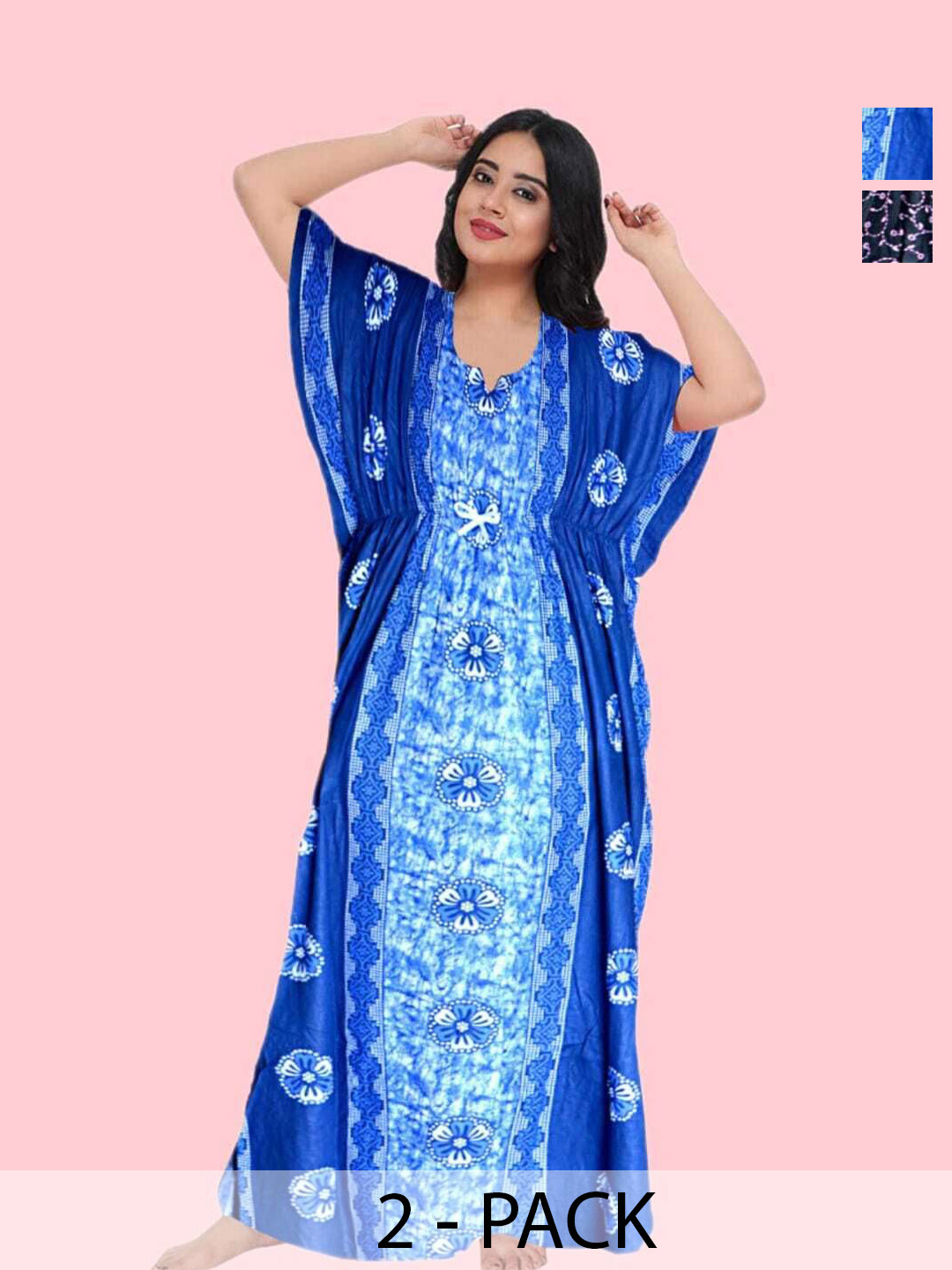 

PR PINK ROYAL Printed Maxi Nightdress, Blue