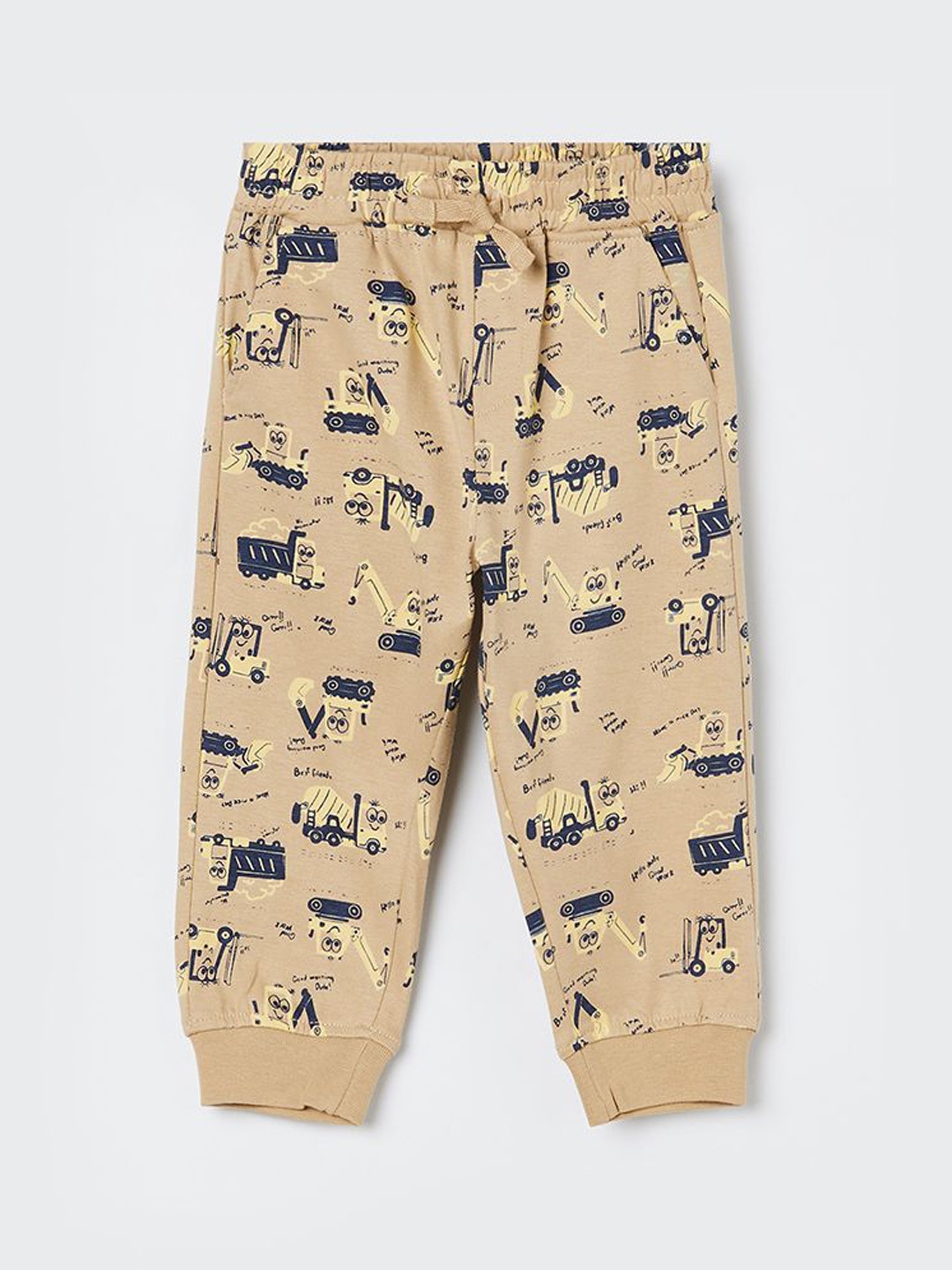 

Juniors by Lifestyle Boys Printed Pure Cotton Joggers, Beige