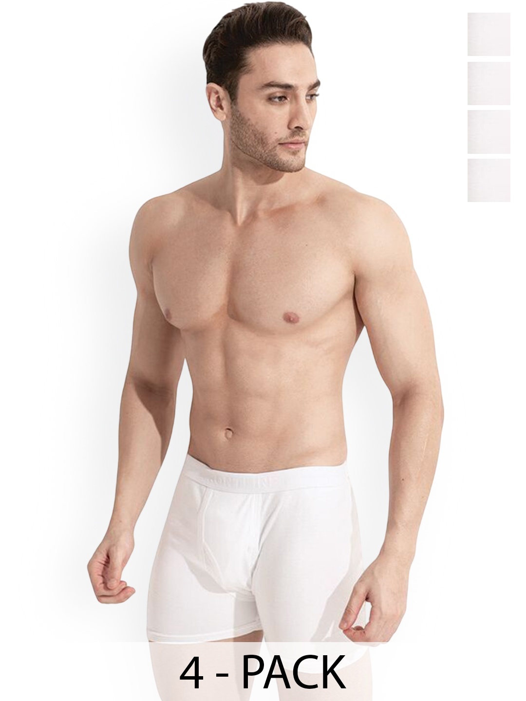 

Rupa Men Pack Of 4 Pure Cotton Long Trunks Frontline-DWIF-White-4--100