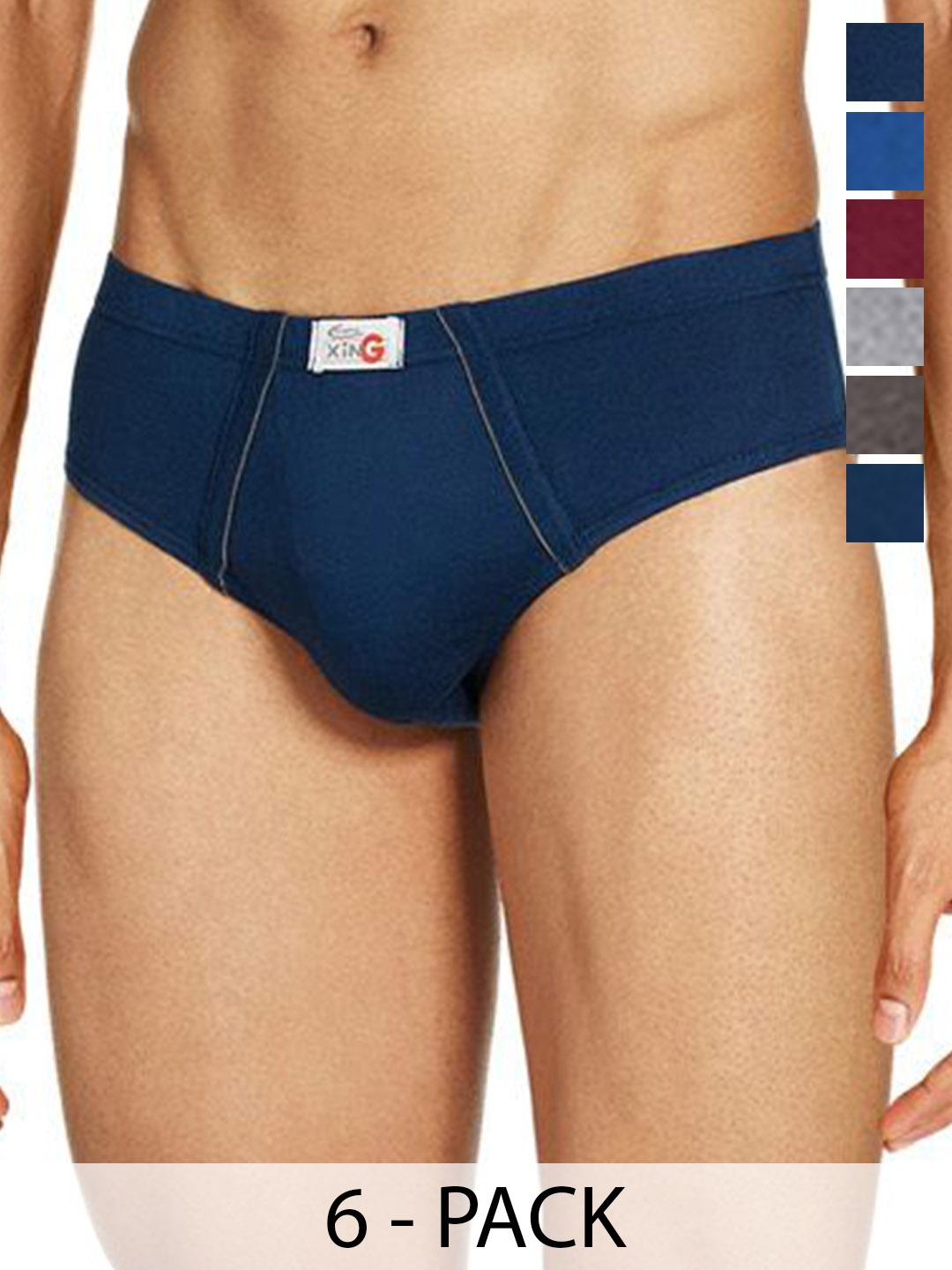 

Rupa Pack Of 6 Assorted Pure Cotton Basic Briefs - Frontline-Xing-Brief-IE-6--90