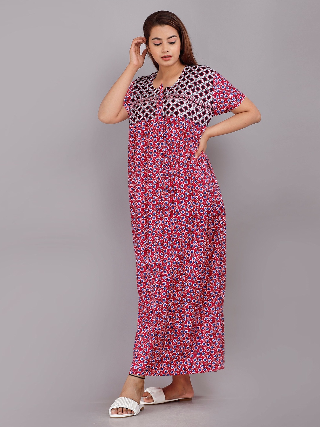 

PR PINK ROYAL Printed Maxi Nightdress