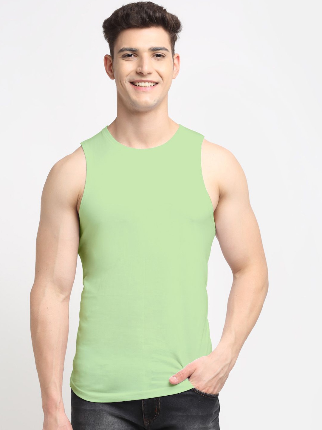 

Friskers Pure Cotton Innerwear Vests 030225AE-33, Sea green