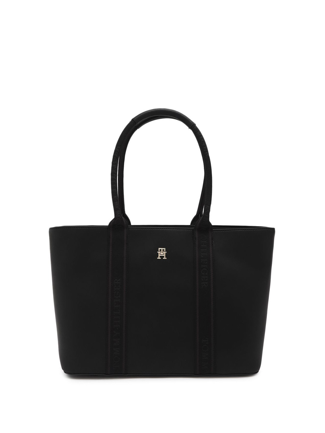 

Tommy Hilfiger Women Solid Shopper Handheld Bag, Black