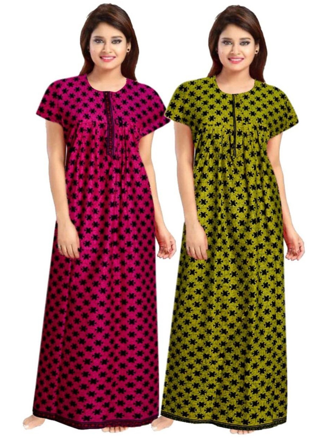 

PR PINK ROYAL Printed Maxi Nightdress, Green