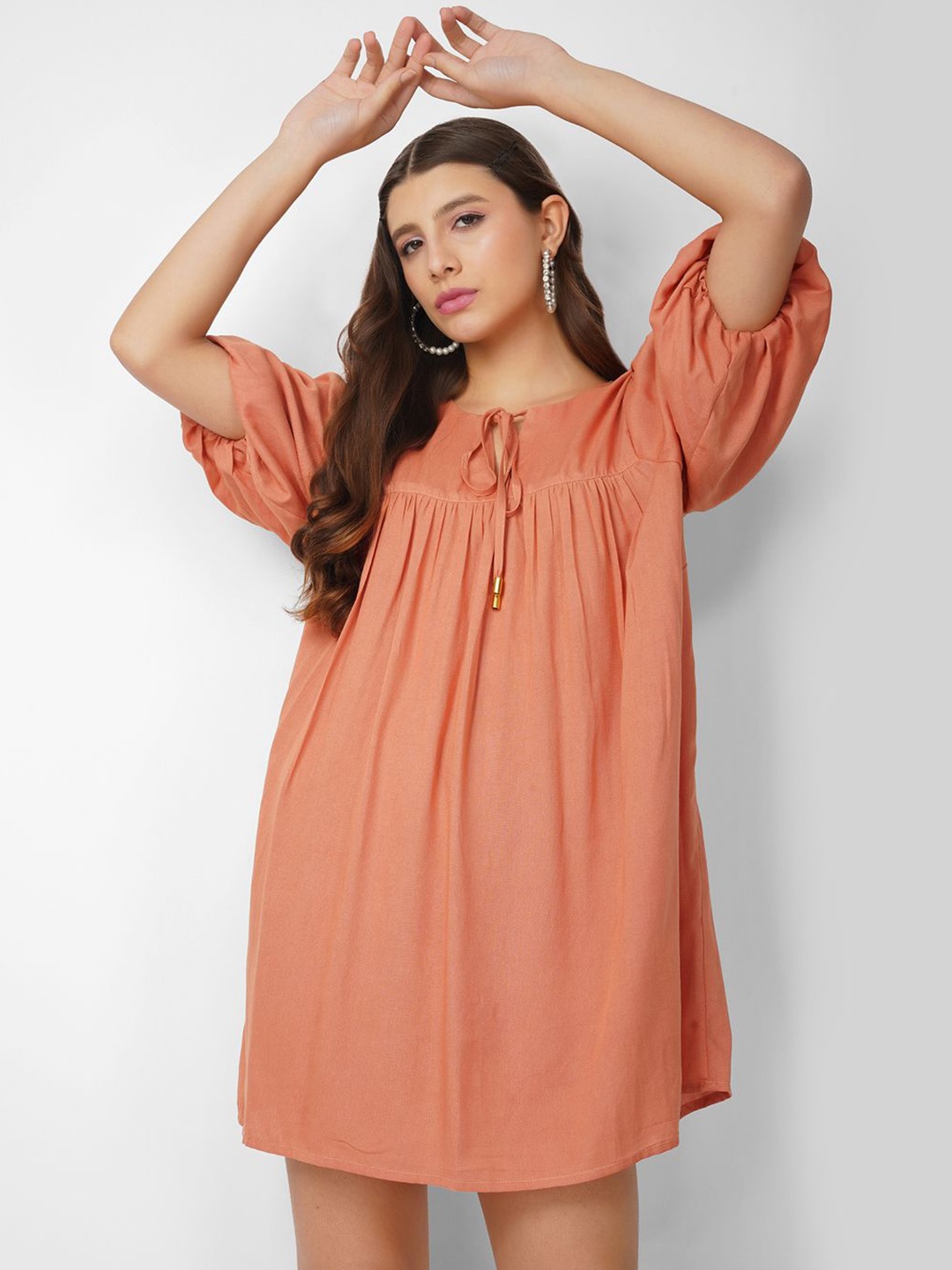 

HERE&NOW Fit & Flare Midi Dress, Orange