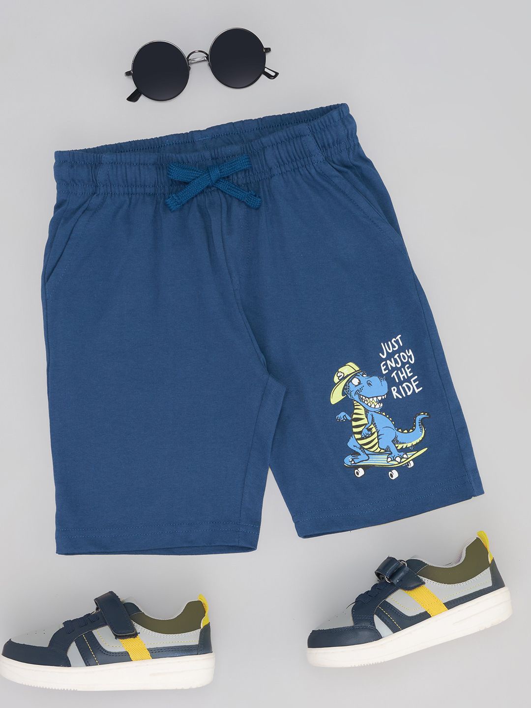 

Pantaloons Junior Boys Mid-Rise Regular Fit Shorts, Blue