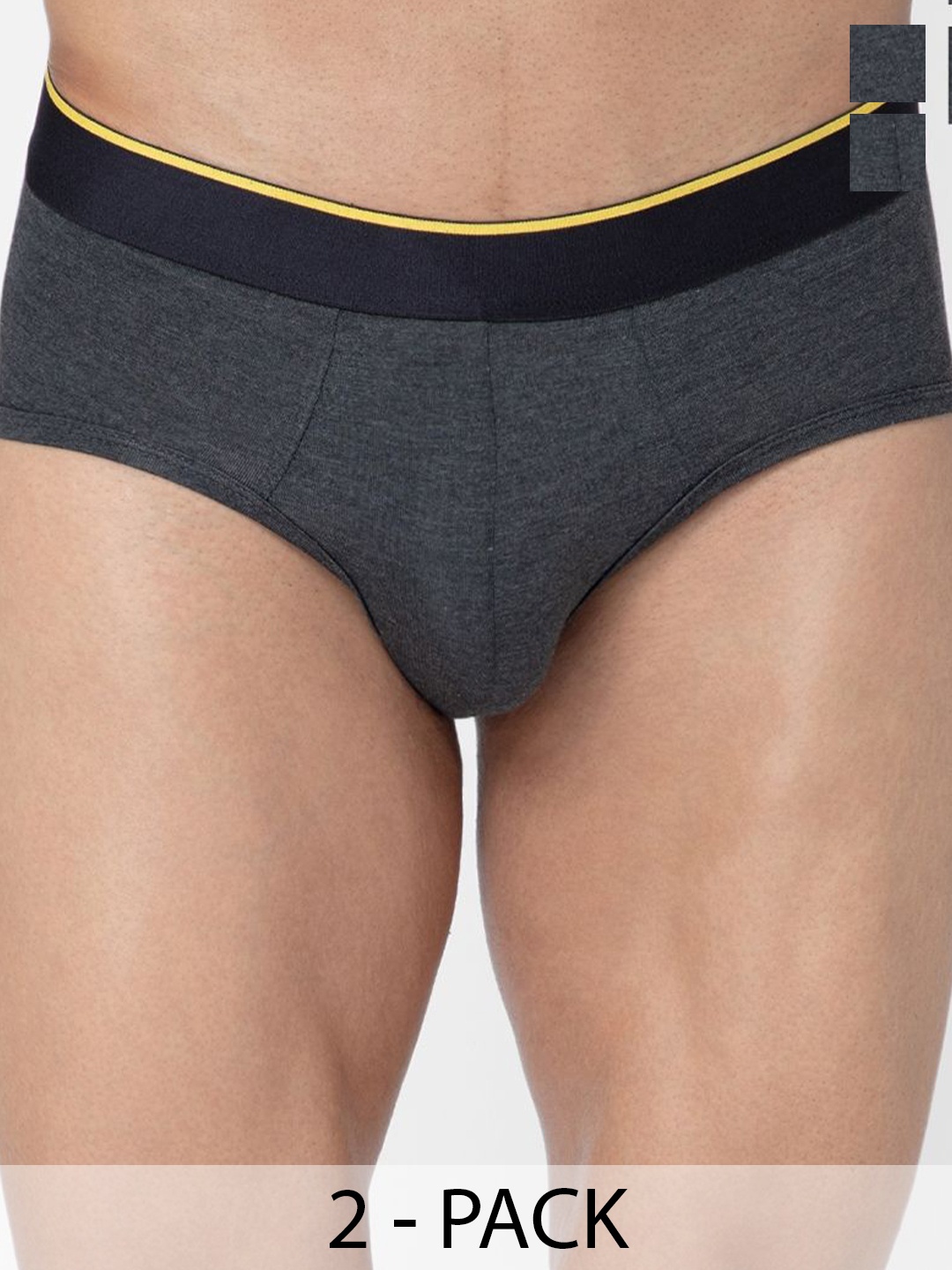 

bummer Men Solid Micro Modal Briefs Underwear Pack of 2, Black