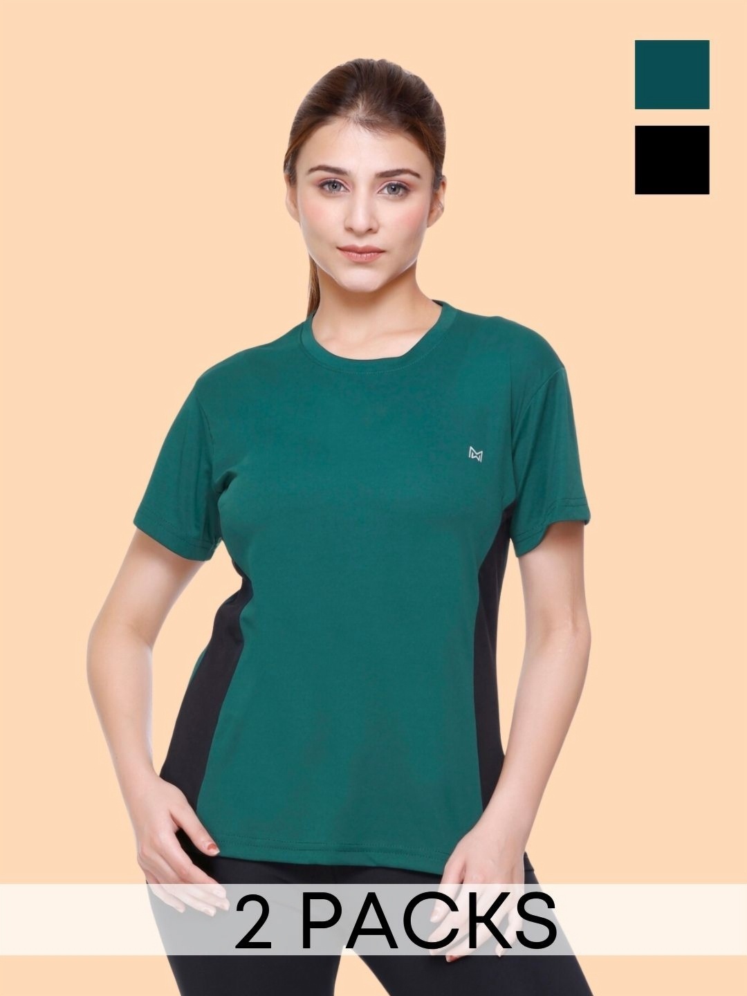 

White Moon Women Extended Sleeves Cut Outs T-shirt, Green