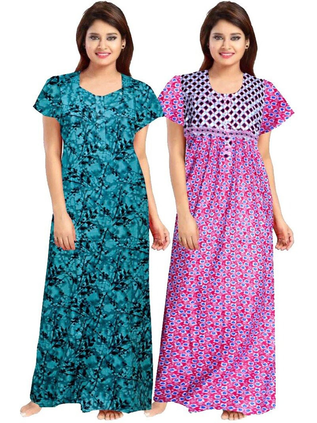 

PR PINK ROYAL Printed Maxi Nightdress