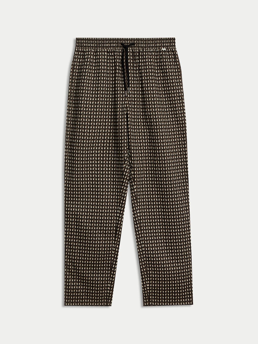 

Marks & Spencer Men Printed Straight-Leg Lounge Pants, Brown