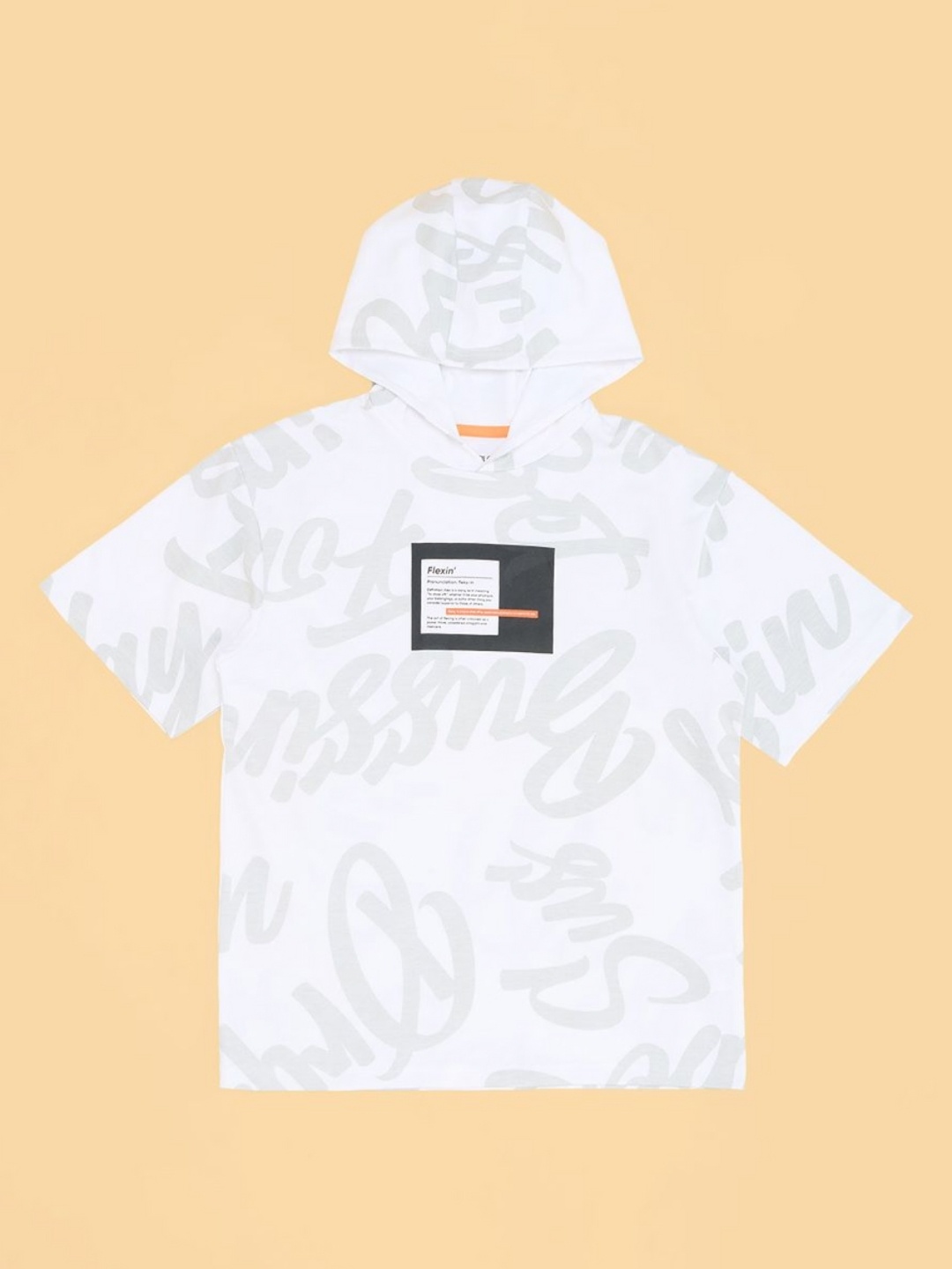

Pantaloons Junior Boys Typography Printed Hood Cotton T-shirt, White