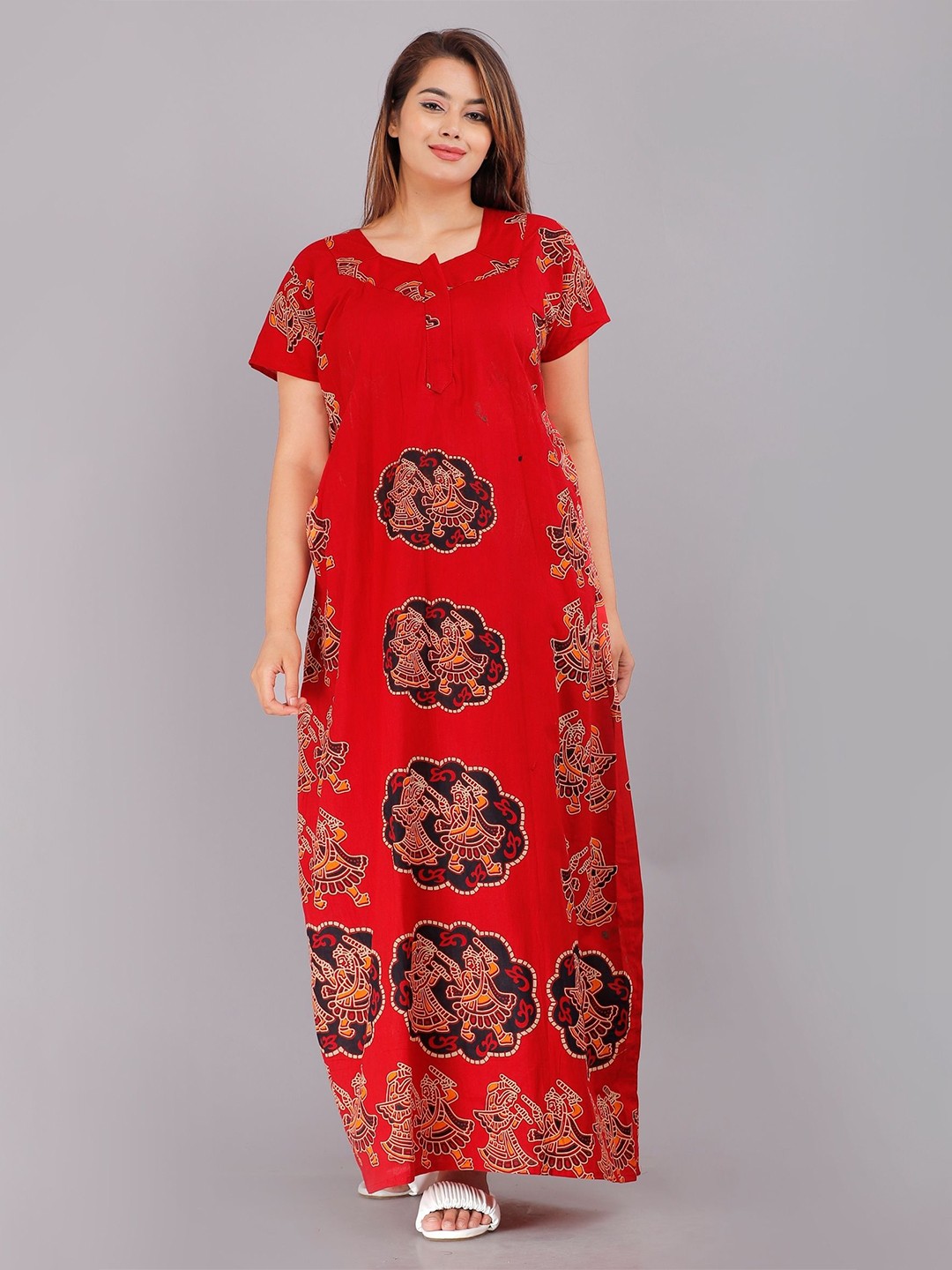 

PR PINK ROYAL Printed Maxi Nightdress, Red