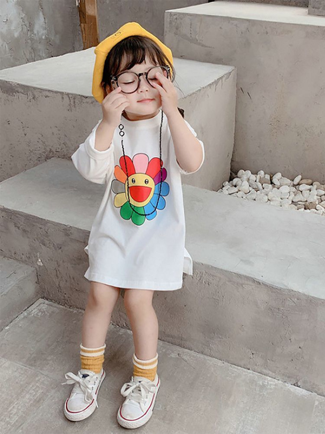 

StyleCast x Revolte Girls Printed T-shirt Dress, White