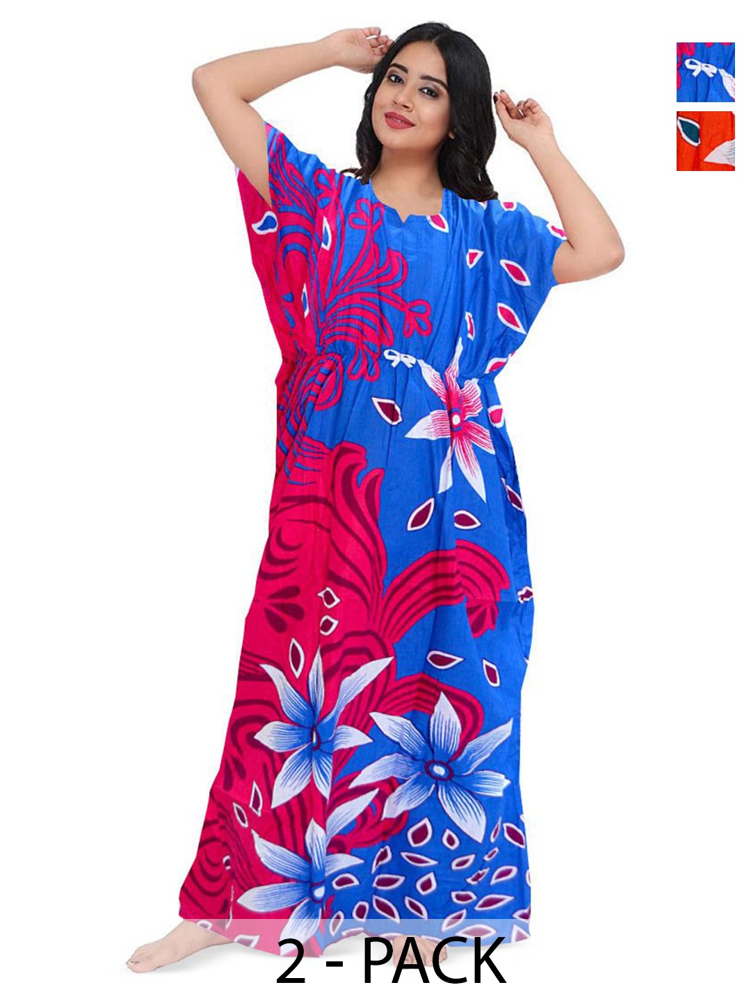 

PR PINK ROYAL Printed Maxi Nightdress, Orange