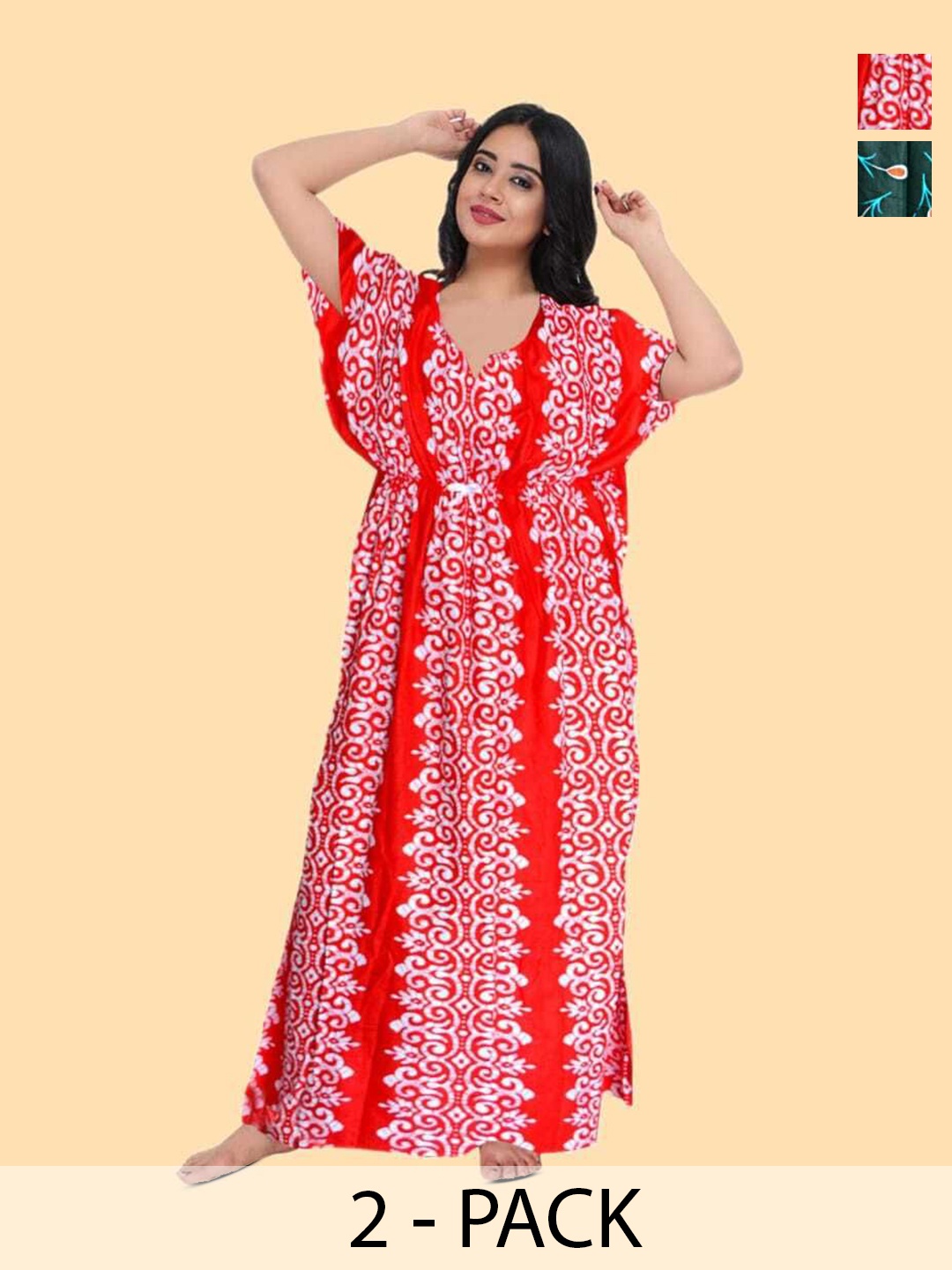 

PR PINK ROYAL Printed Maxi Nightdress