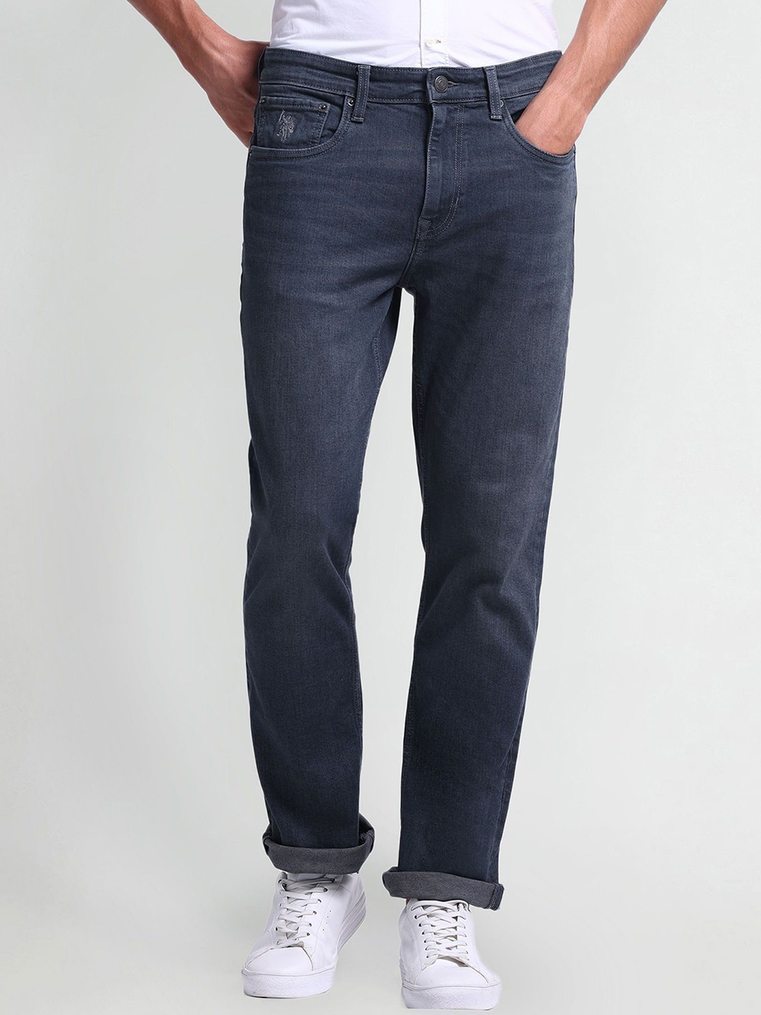 

U.S. Polo Assn. Denim Co. Men Mid-Rise Slim Fit Stretchable Jeans, Grey