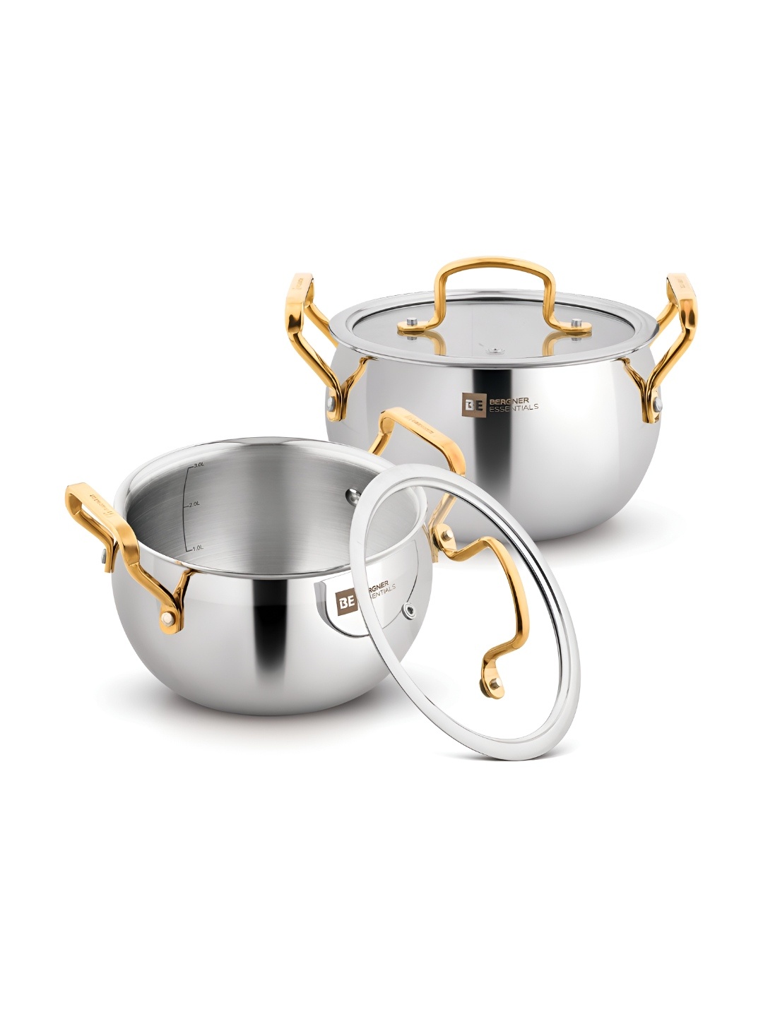 

BERGNER Silver-Toned Induction Base Aluminium Cookware Set of