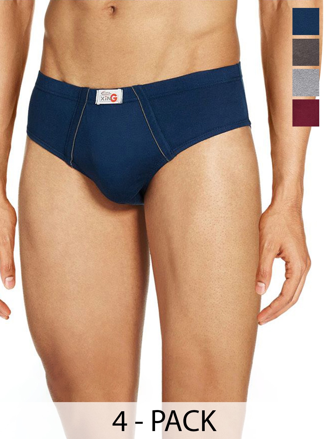 

Rupa Pack Of 4 Assorted Pure Cotton Basic Briefs - Frontline-Xing-Brief-IE-4--80