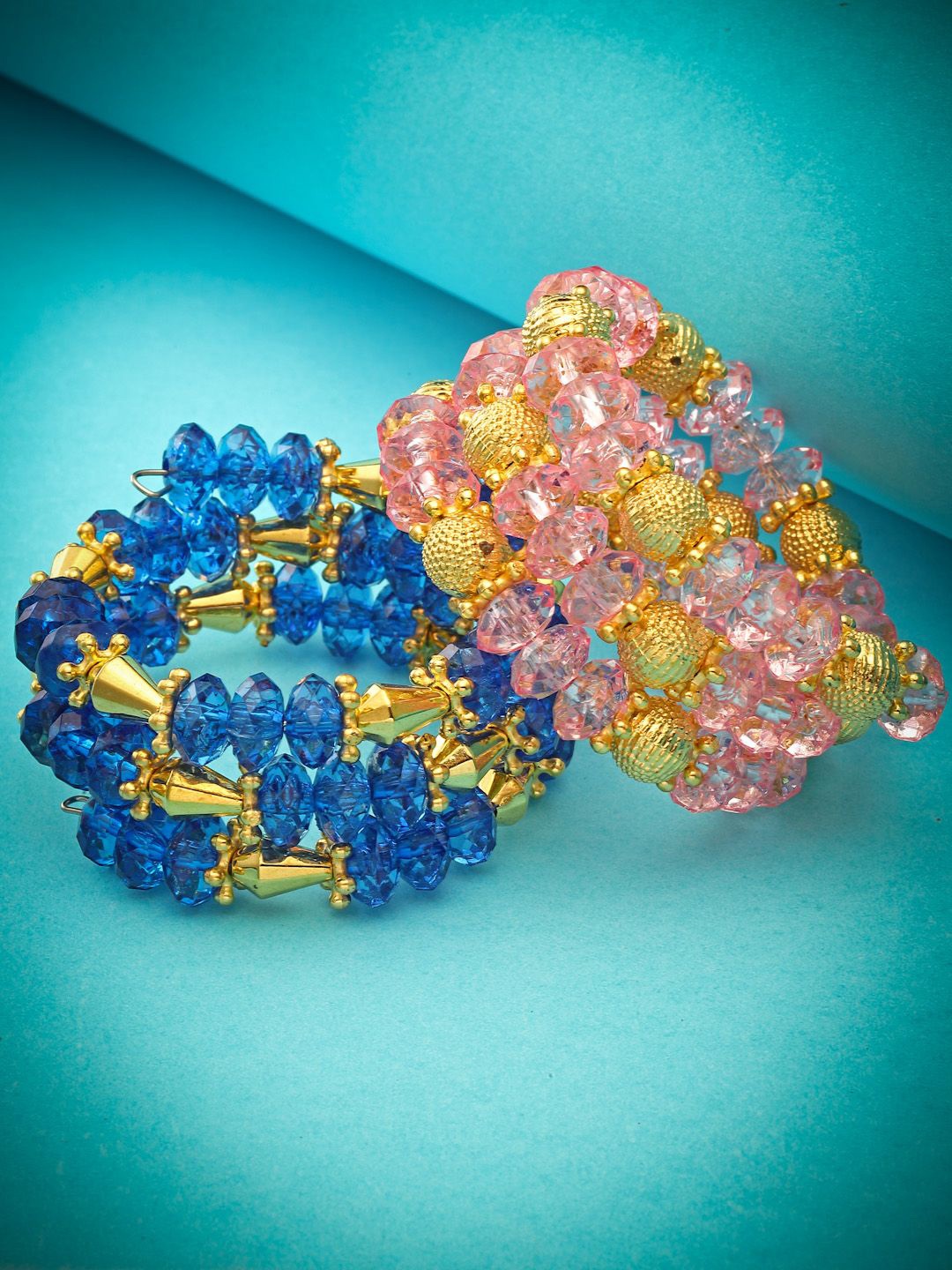 

Stoln Girls Set Of 2 Artificial Beaded Wraparound Bracelet, Pink