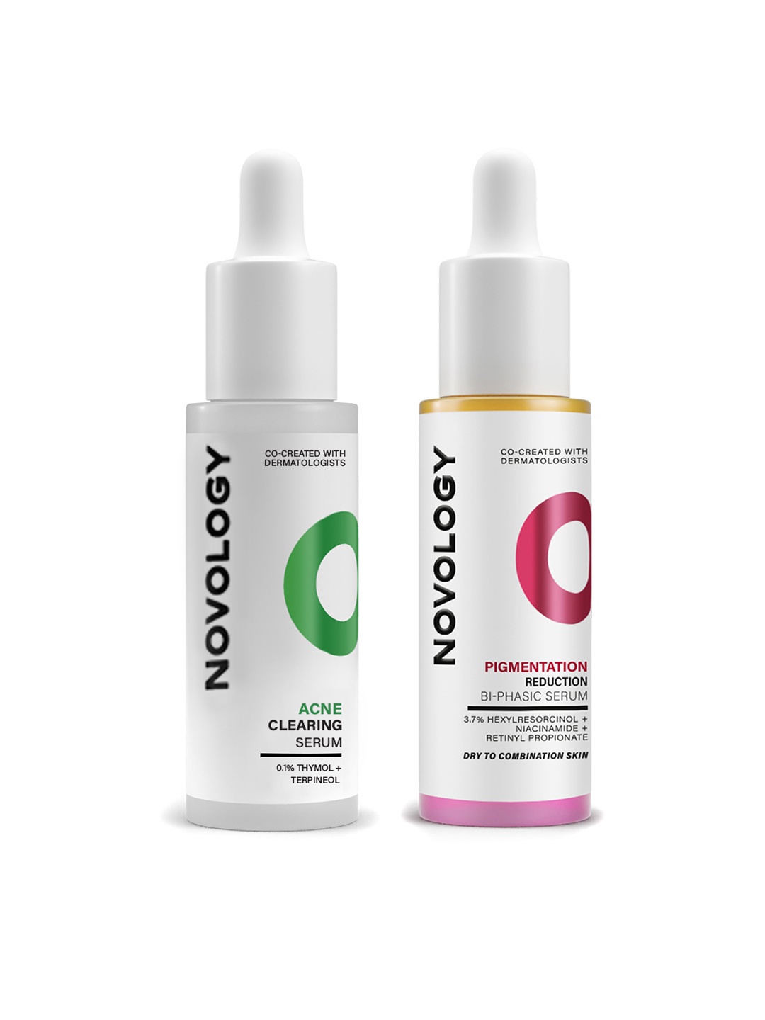 

Novology Set Of Pigmentation Reduction & Acne Clearing Serum Combo - 28ml Each, White
