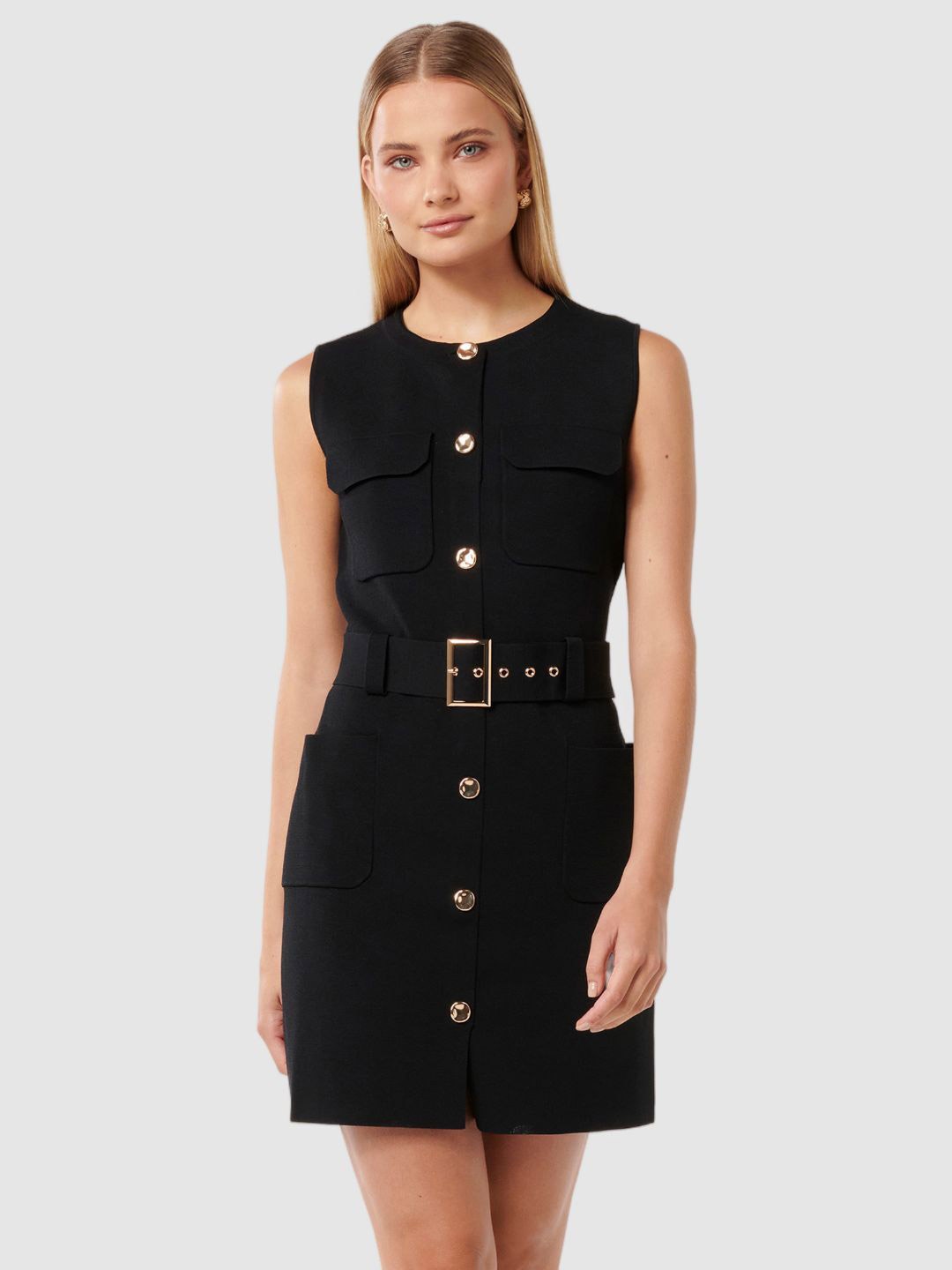 

Forever New Women A-Line Mini Dress, Black