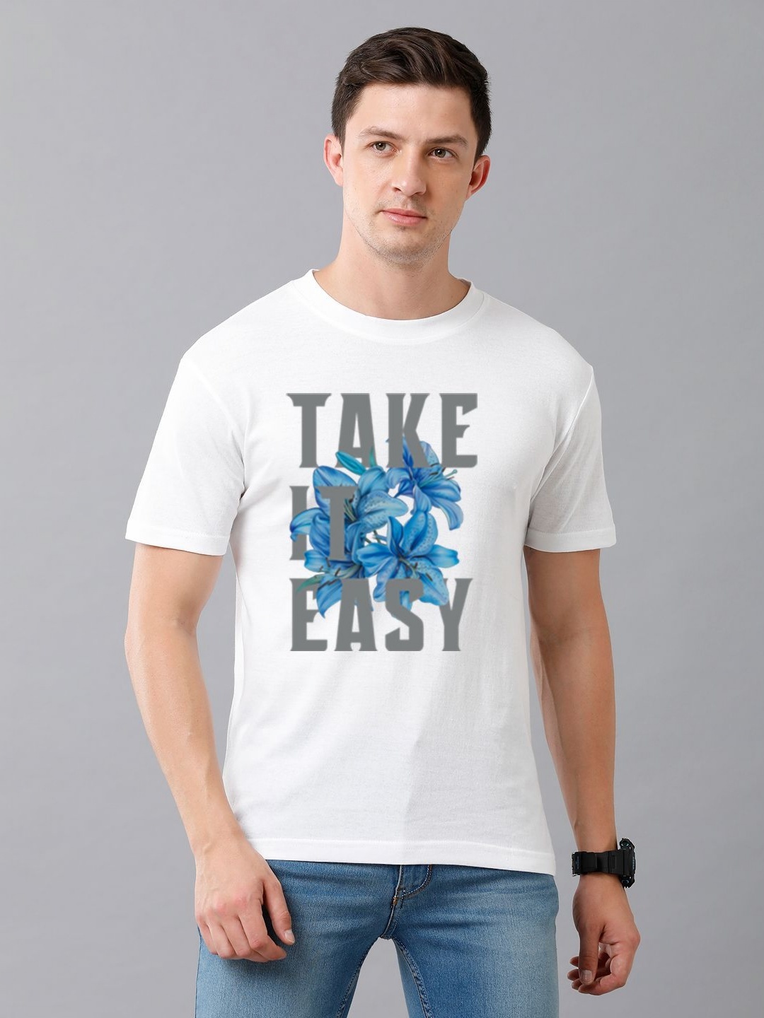 

Moda Rapido Men Typography Printed Round Neck Cotton T-shirt, White