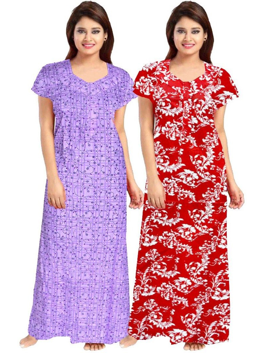 

PR PINK ROYAL Printed Maxi Nightdress, Red