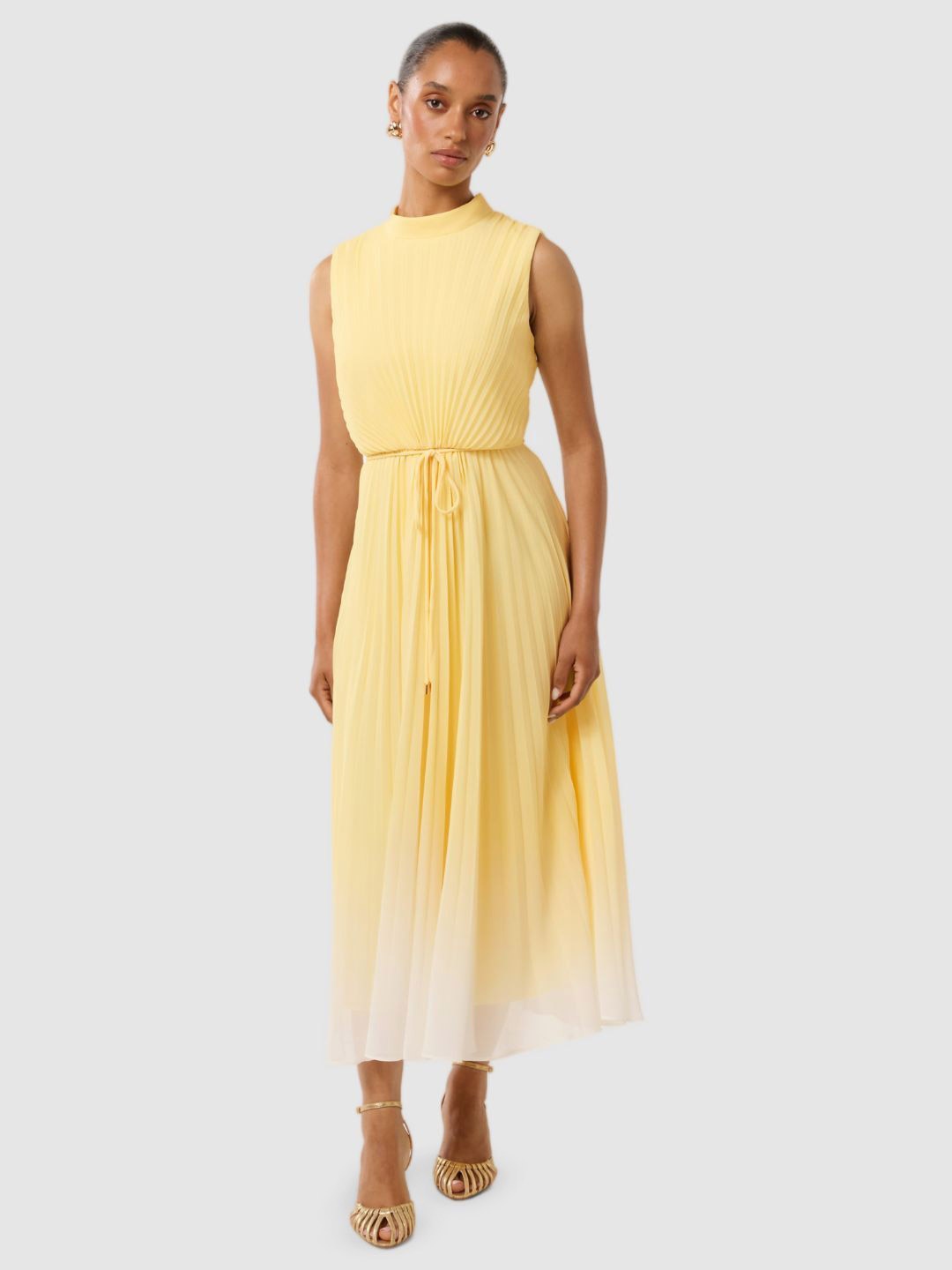 

Forever New Women Ombre High Neck Fit & Flare Midi Dress, Yellow