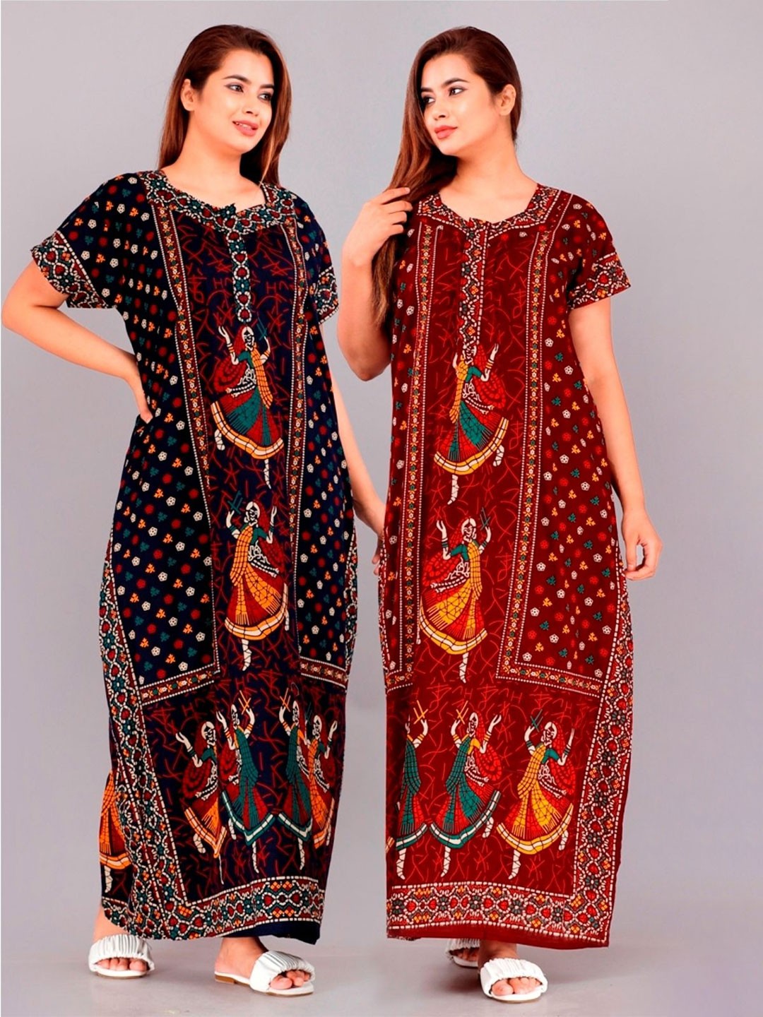 

PR PINK ROYAL Printed Maxi Nightdress, Maroon