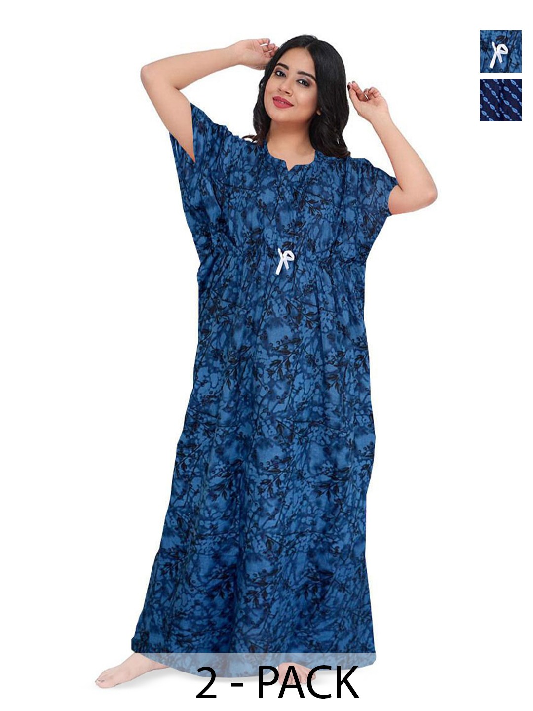 

PR PINK ROYAL Printed Maxi Nightdress, Navy blue