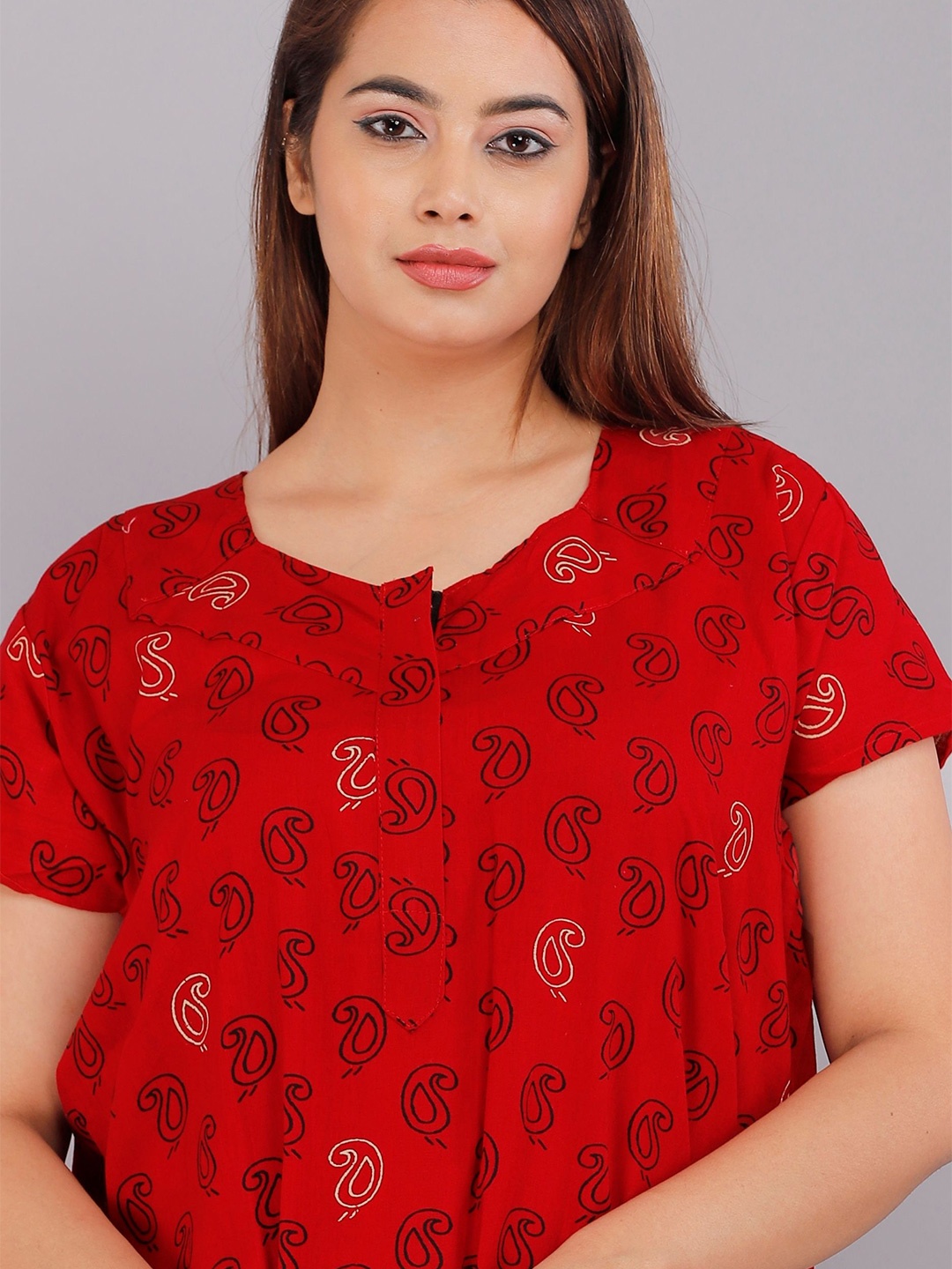 

PR PINK ROYAL Printed Maxi Nightdress, Red
