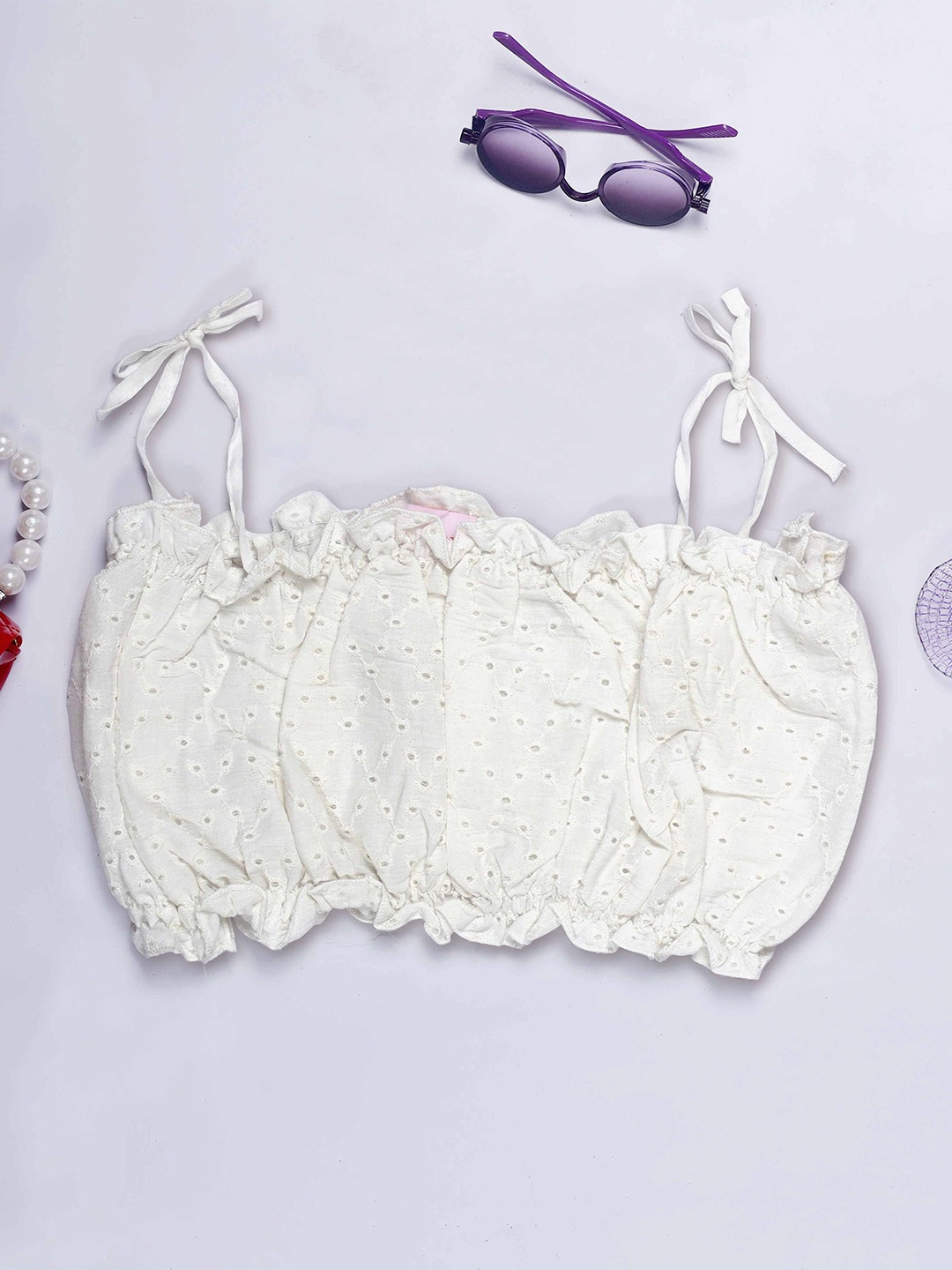 

YK Cotton Blouson Top, White