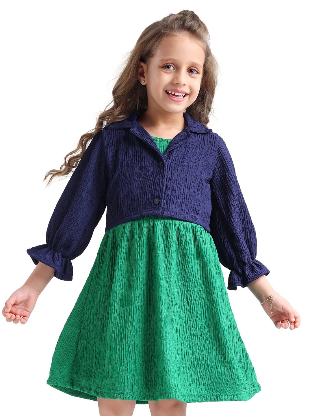 

Hola Bonita Blouson Dress, Green