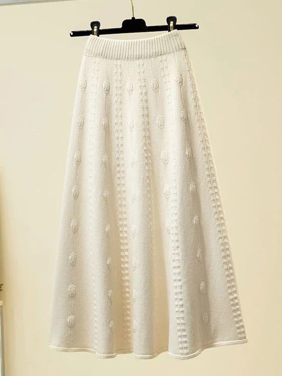 

Alamode By Akanksha Women Beige Semeah Statement Woolen Pleated Skirt