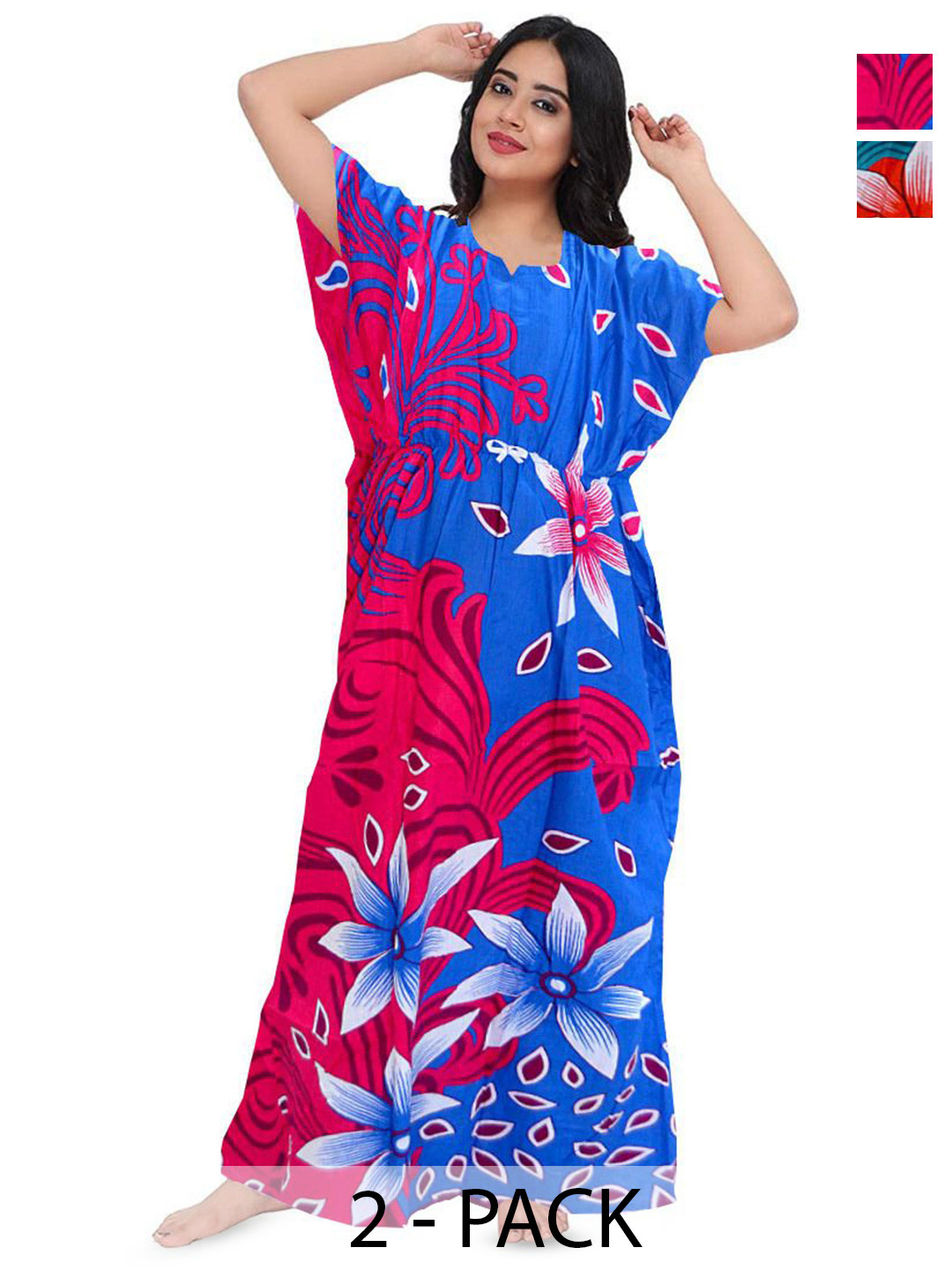 

PR PINK ROYAL Printed Maxi Nightdress, Orange