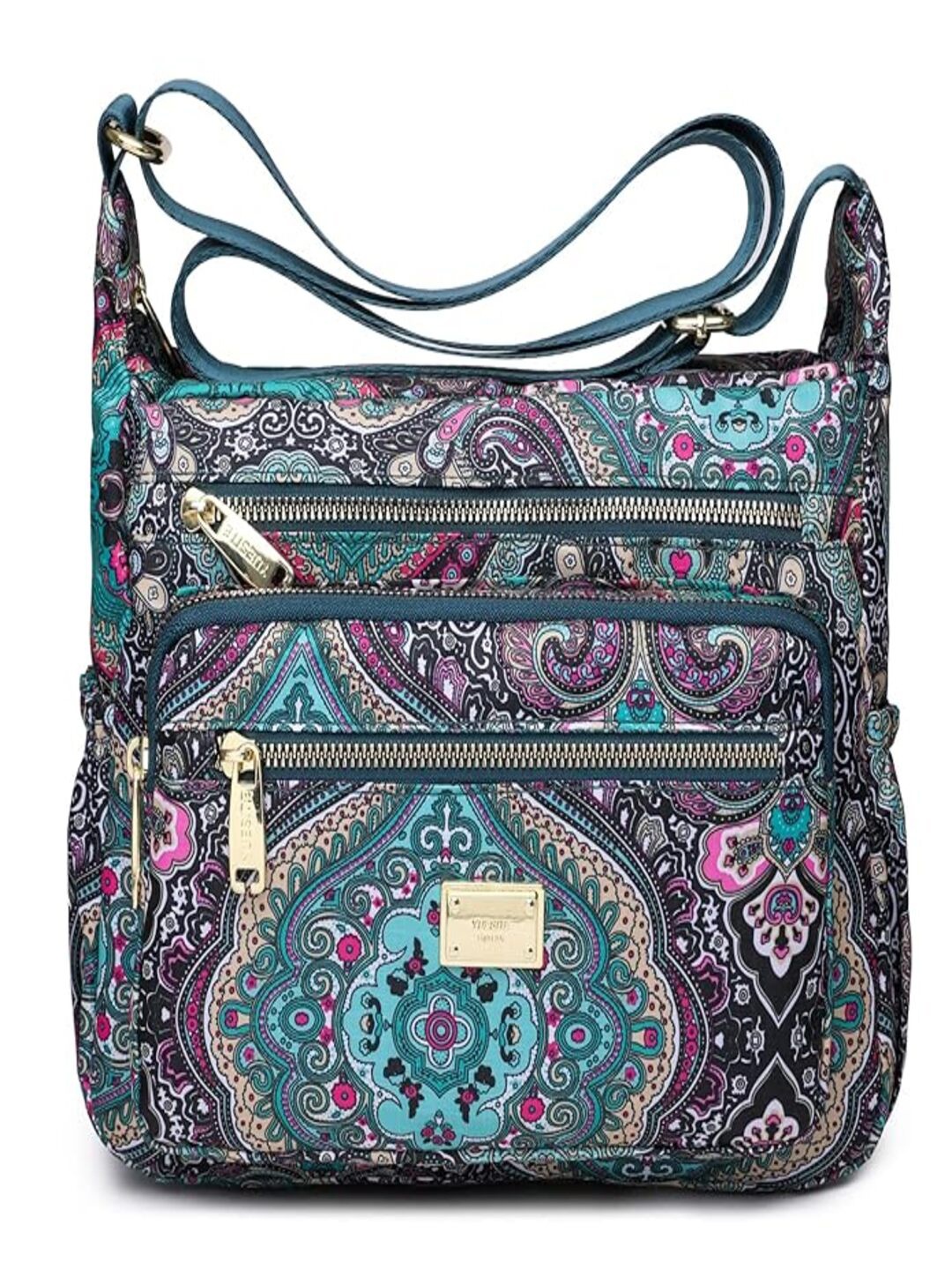 

Palay Women Ethnic Motifs Printed Crossbody Shoulder Bag, Black