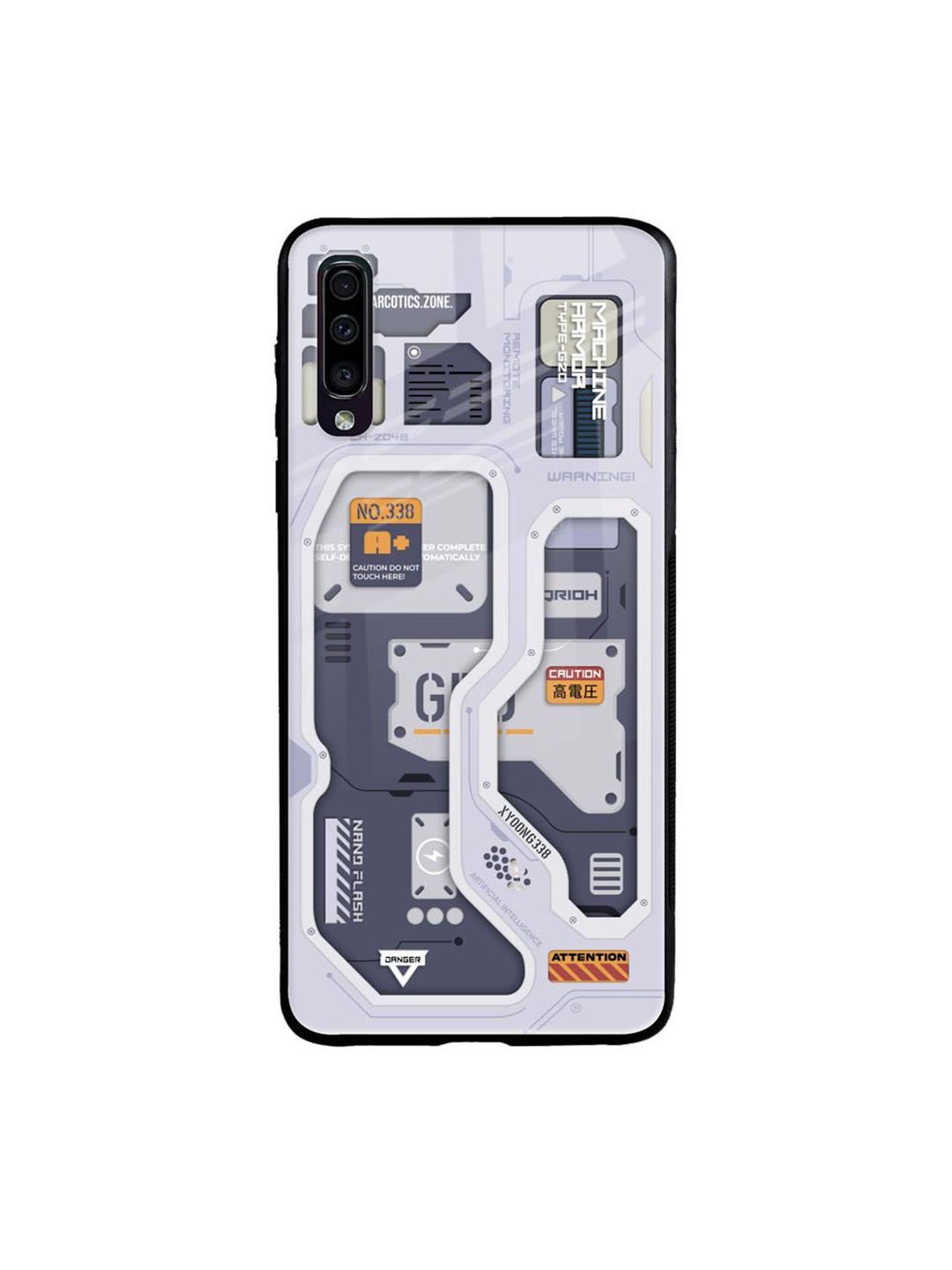 

QRIOH Tech Savvy Printed Samsung Galaxy A50 Back Case, Grey