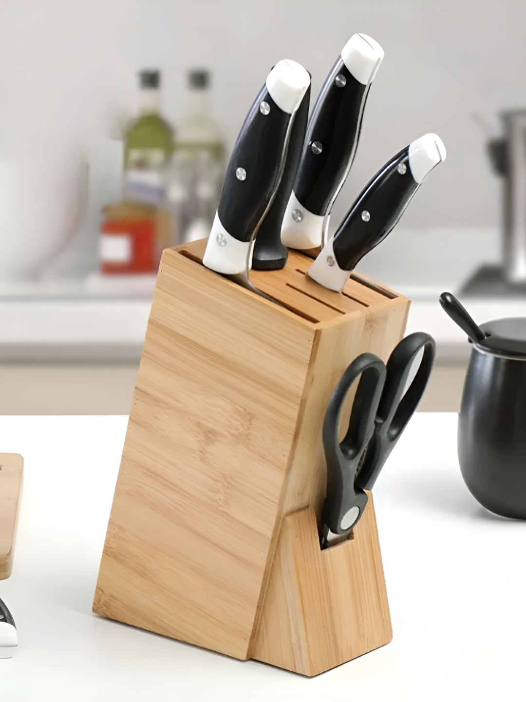 

HOKIPO Brown Wooden Cutlery Holder