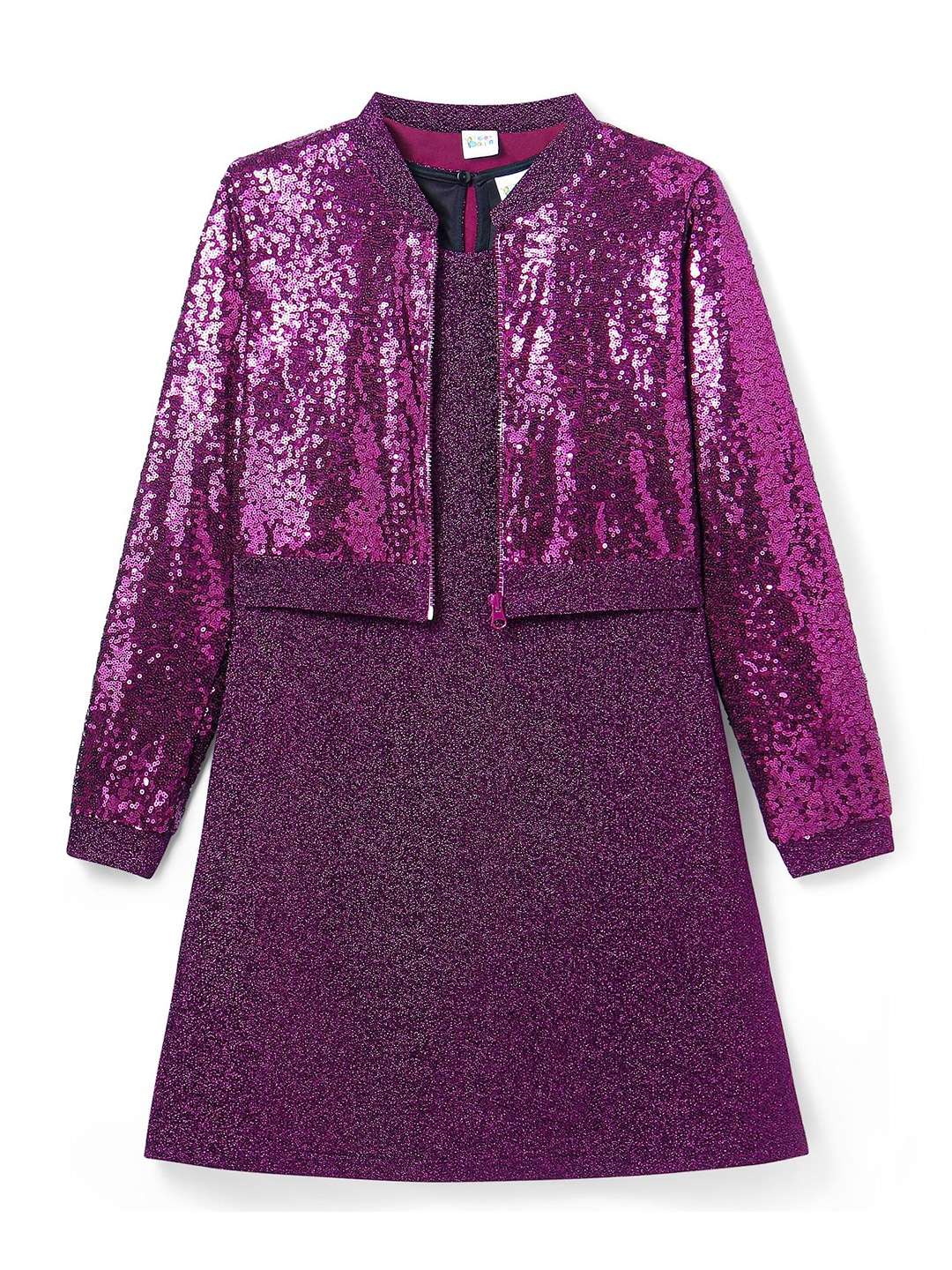 

Hola Bonita Girls Embellished Round Neck A-Line Dress, Purple