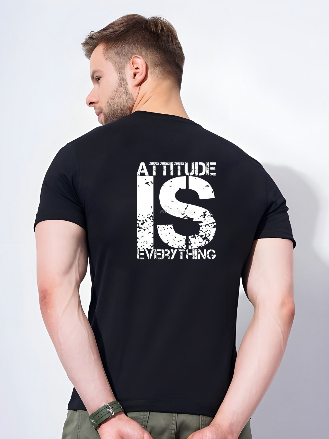 

SZN Men Typography Printed Round Neck Cotton Slim Fit T-shirt, Black