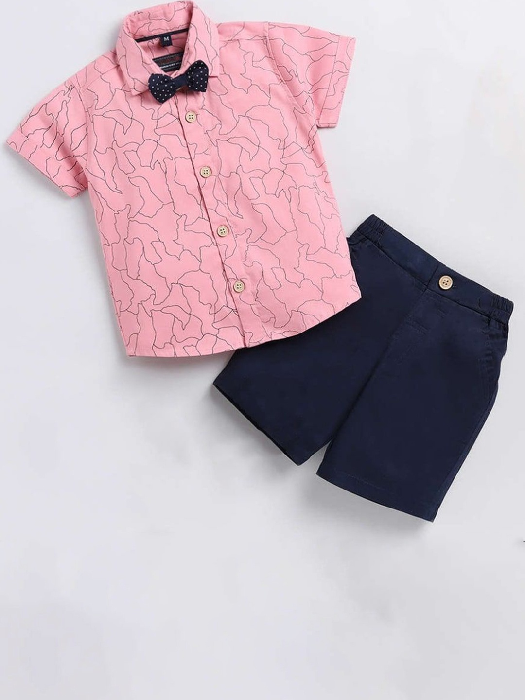 

ULTRINA Boys Printed Shirt with Shorts, Navy blue