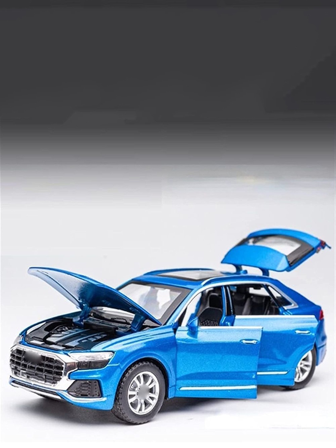 

UKAXA Kids 1:32 Die Cast Metal Model Q-8 Openable Door Pullback Toy Car, Blue