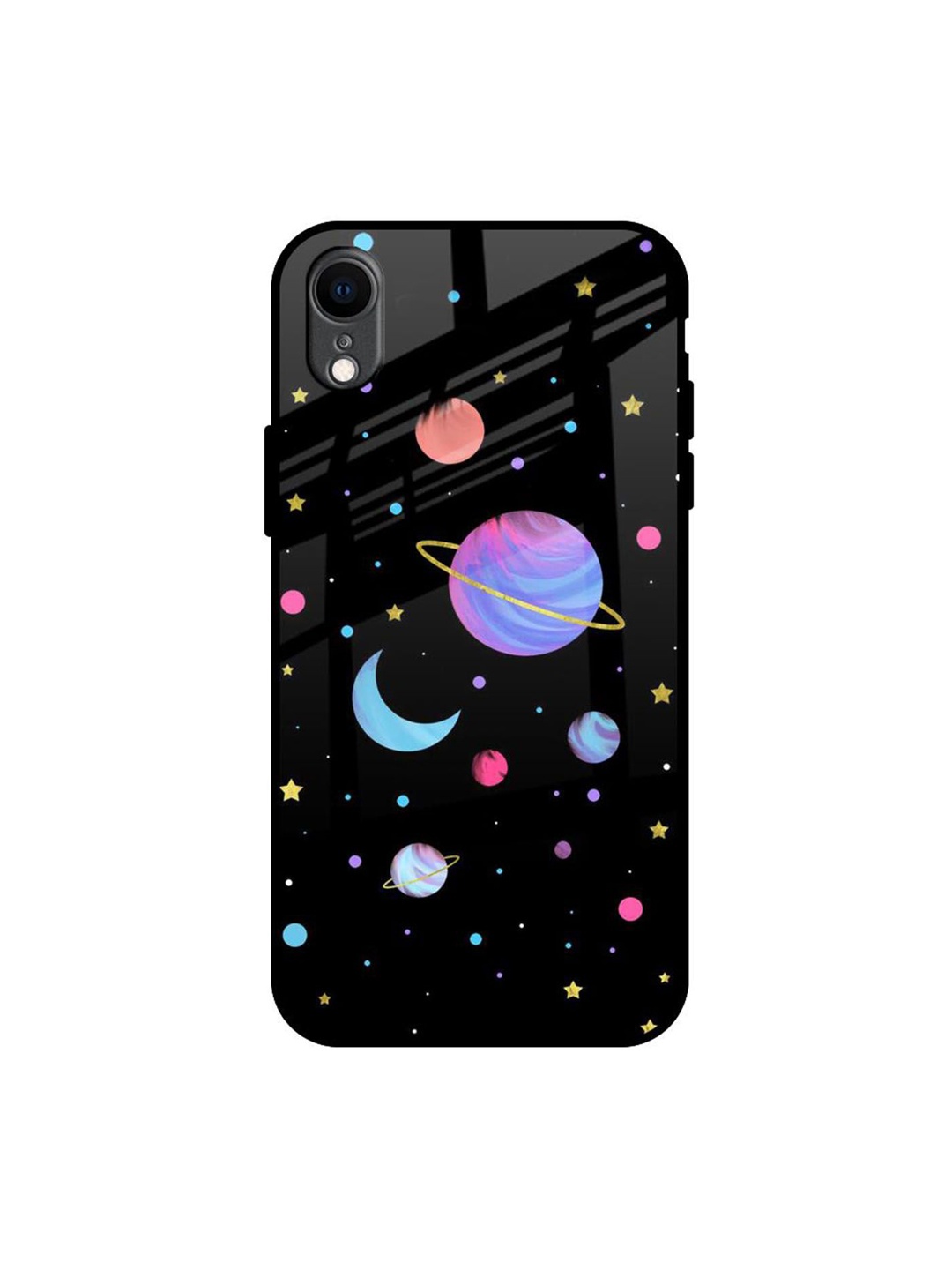 

QRIOH Quirky Printed iPhone XR Back Case Mobile Accessories, Black