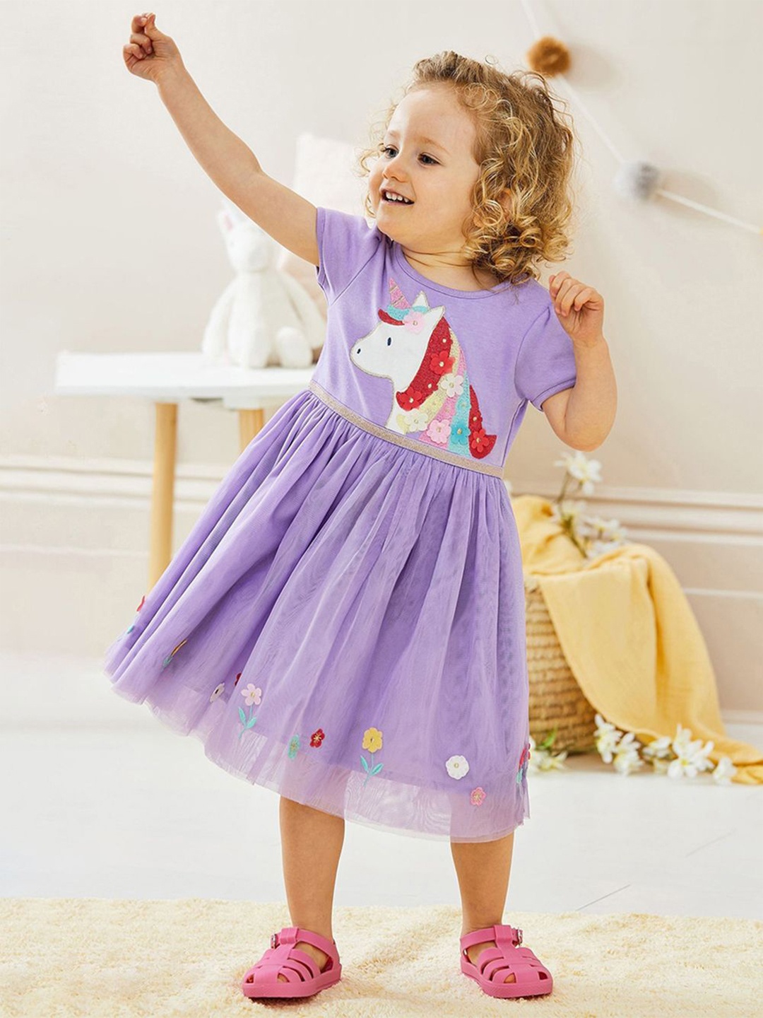 

StyleCast x Revolte Girls Embroidered Fit & Flare Dress, Purple